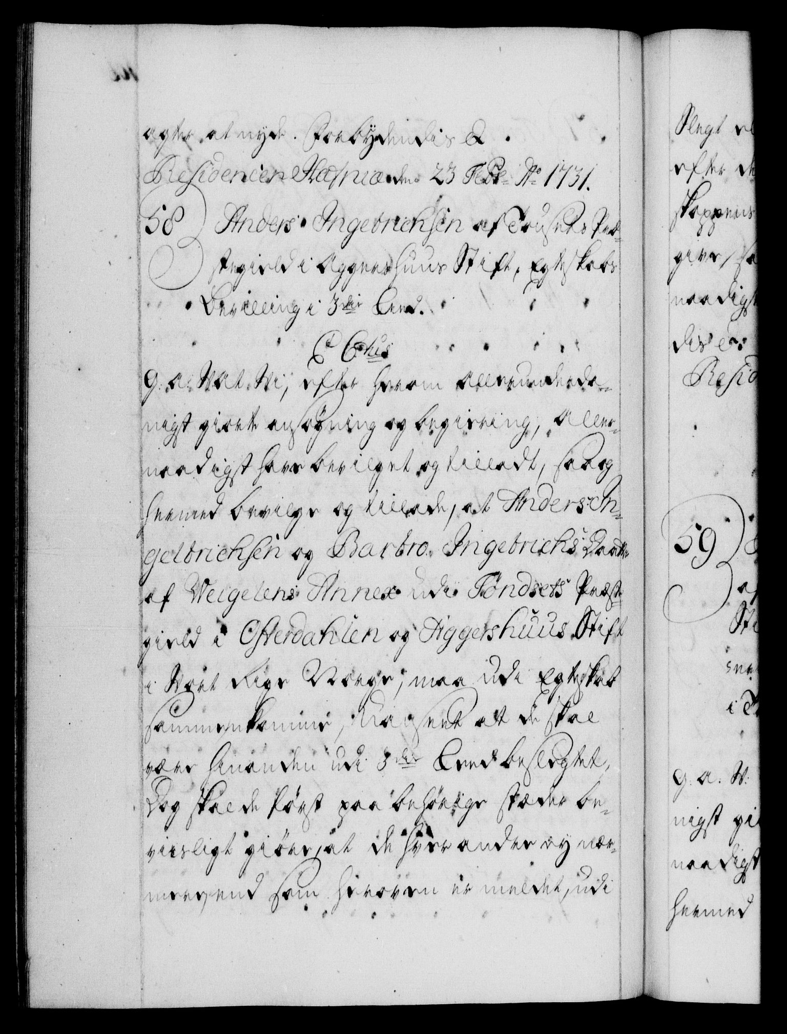 Danske Kanselli 1572-1799, RA/EA-3023/F/Fc/Fca/Fcaa/L0027: Norske registre, 1730-1732, s. 105b