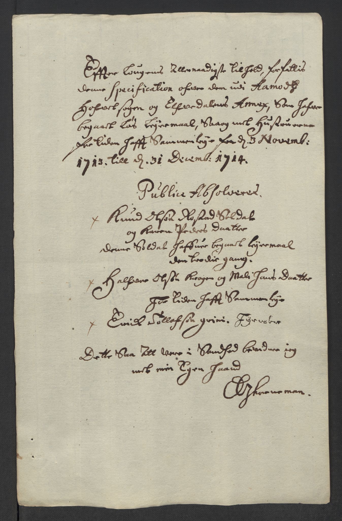 Rentekammeret inntil 1814, Reviderte regnskaper, Fogderegnskap, AV/RA-EA-4092/R13/L0852: Fogderegnskap Solør, Odal og Østerdal, 1714, s. 206