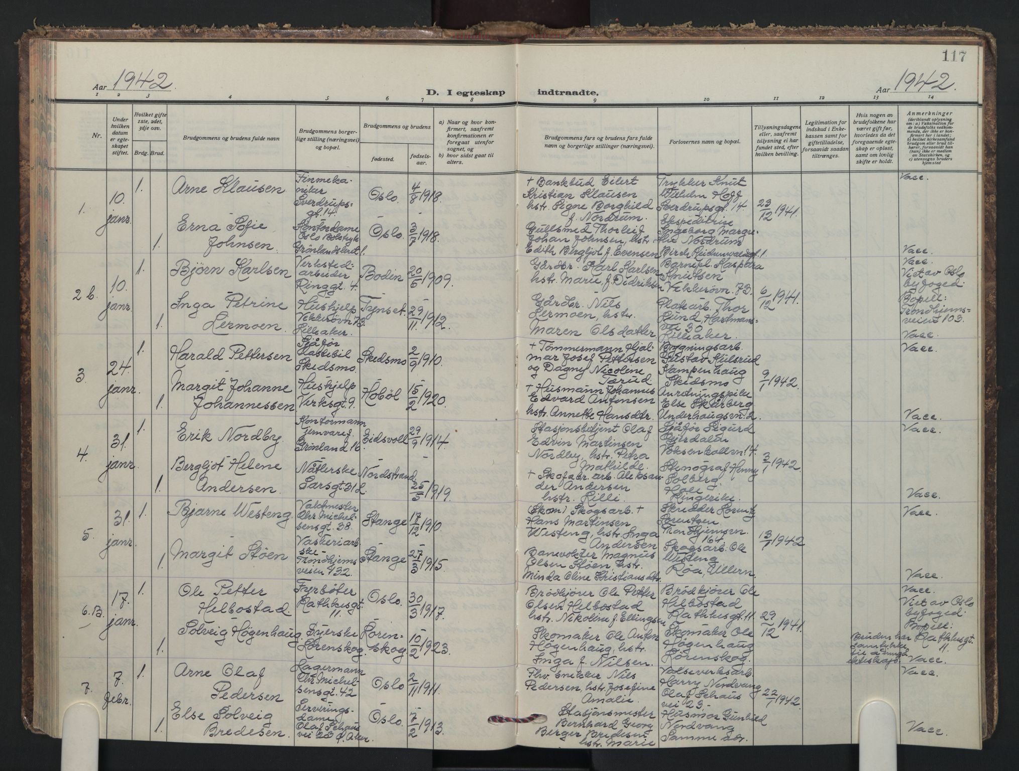 Petrus prestekontor Kirkebøker, AV/SAO-A-10872/F/Fa/L0018: Ministerialbok nr. I 18, 1936-1944, s. 117