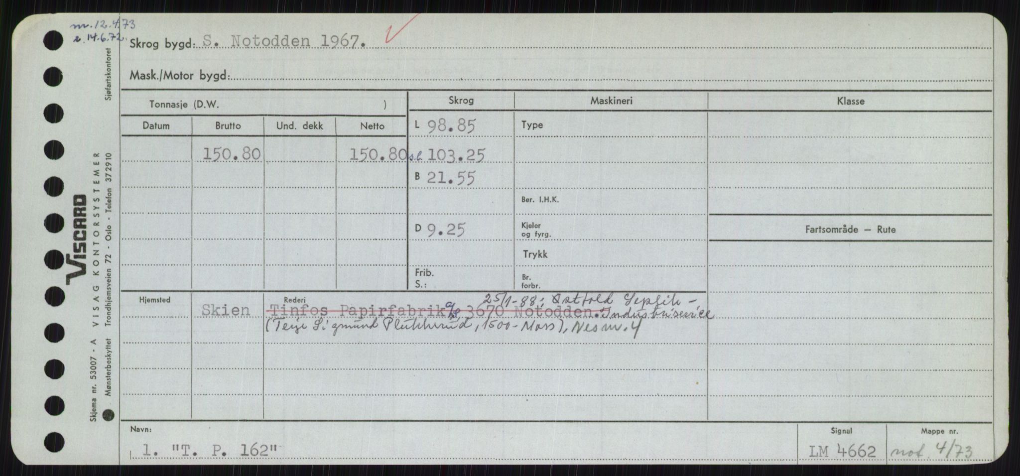 Sjøfartsdirektoratet med forløpere, Skipsmålingen, RA/S-1627/H/Hc/L0001: Lektere, A-Y, s. 503