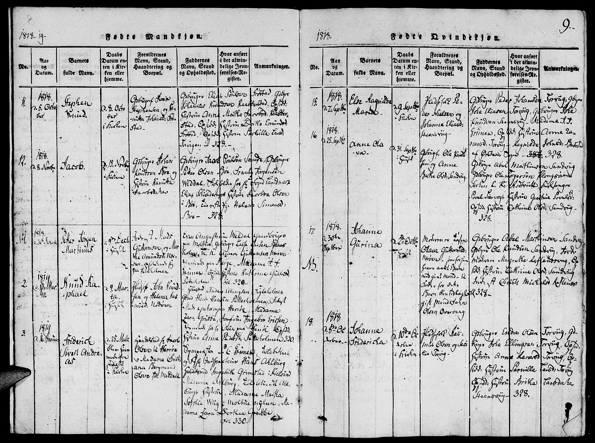 Ministerialprotokoller, klokkerbøker og fødselsregistre - Møre og Romsdal, AV/SAT-A-1454/507/L0069: Ministerialbok nr. 507A04, 1816-1841, s. 9