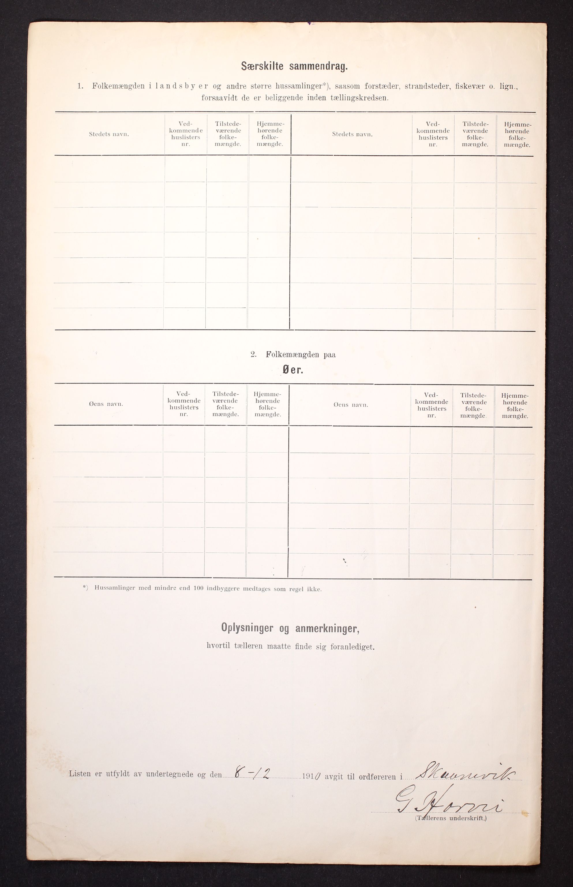RA, Folketelling 1910 for 1212 Skånevik herred, 1910, s. 9