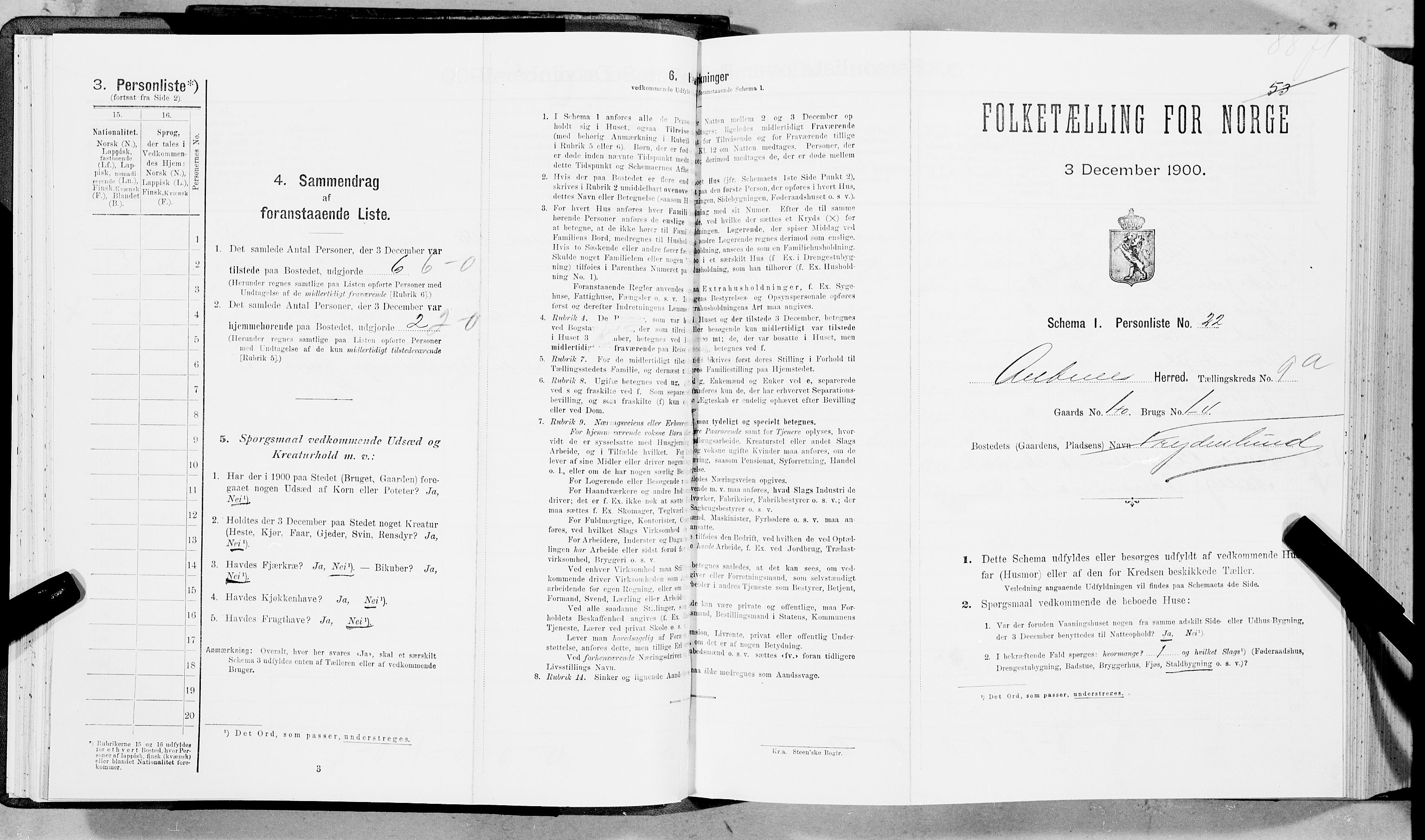 SAT, Folketelling 1900 for 1855 Ankenes herred, 1900, s. 701
