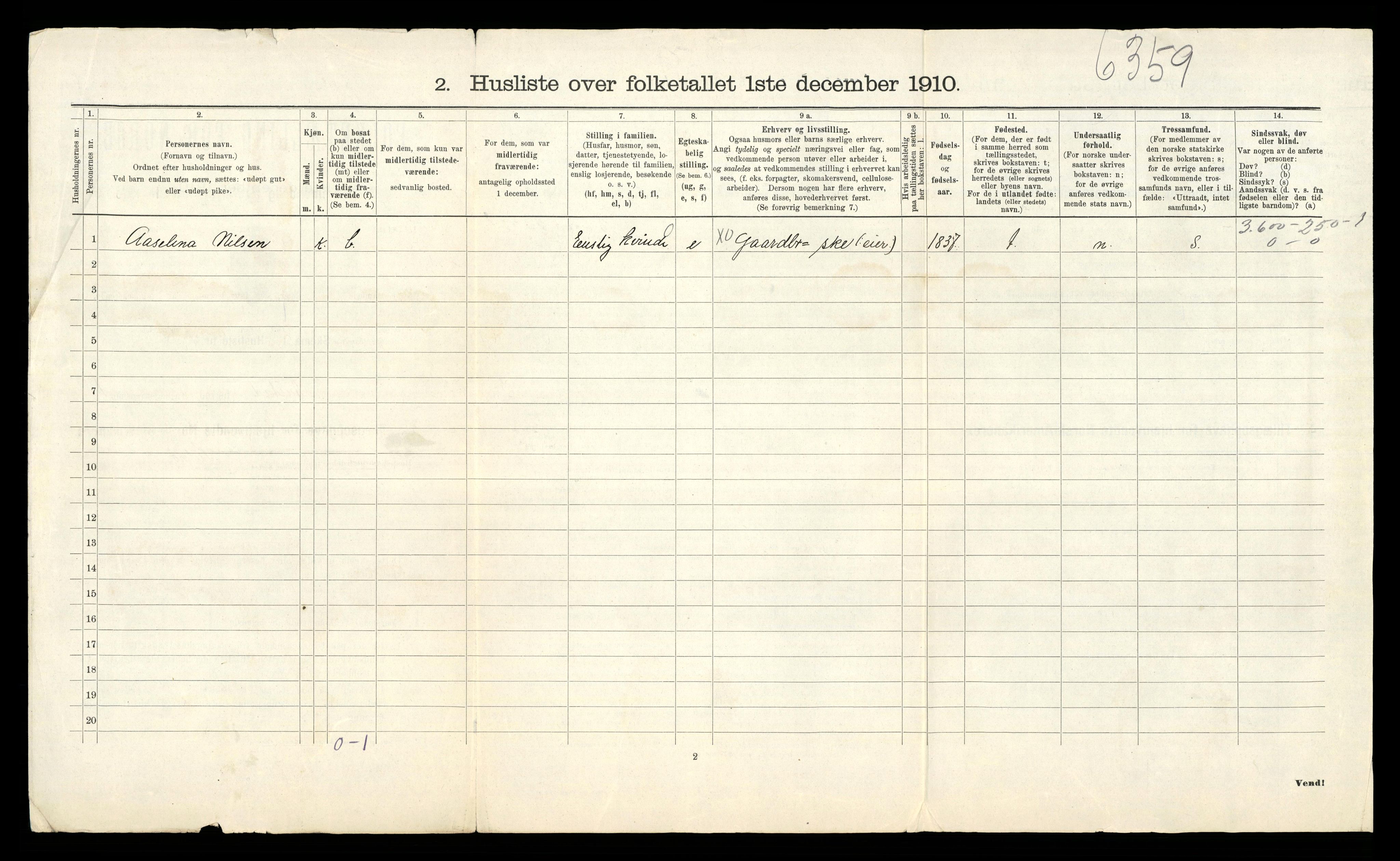 RA, Folketelling 1910 for 1031 Austad herred, 1910, s. 21