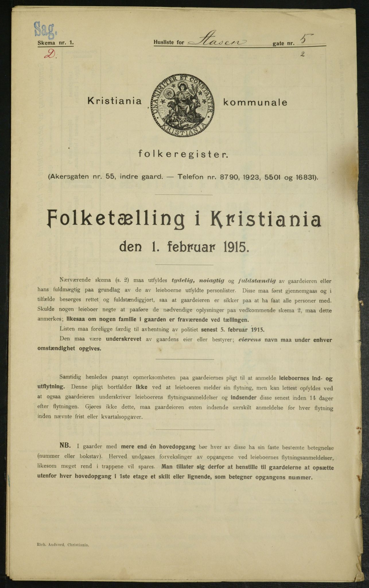 OBA, Kommunal folketelling 1.2.1915 for Kristiania, 1915, s. 131628