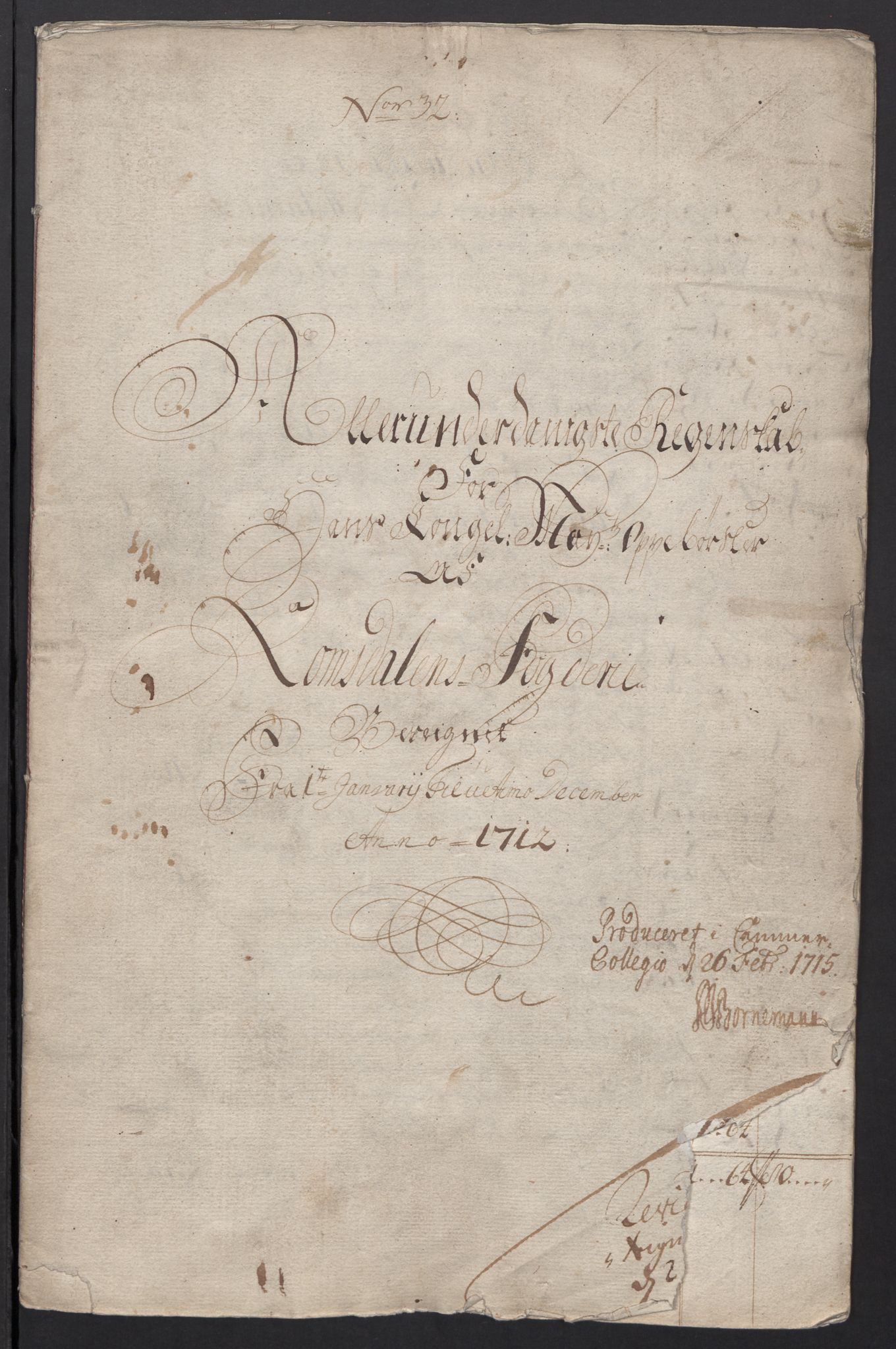 Rentekammeret inntil 1814, Reviderte regnskaper, Fogderegnskap, AV/RA-EA-4092/R55/L3661: Fogderegnskap Romsdal, 1712, s. 3