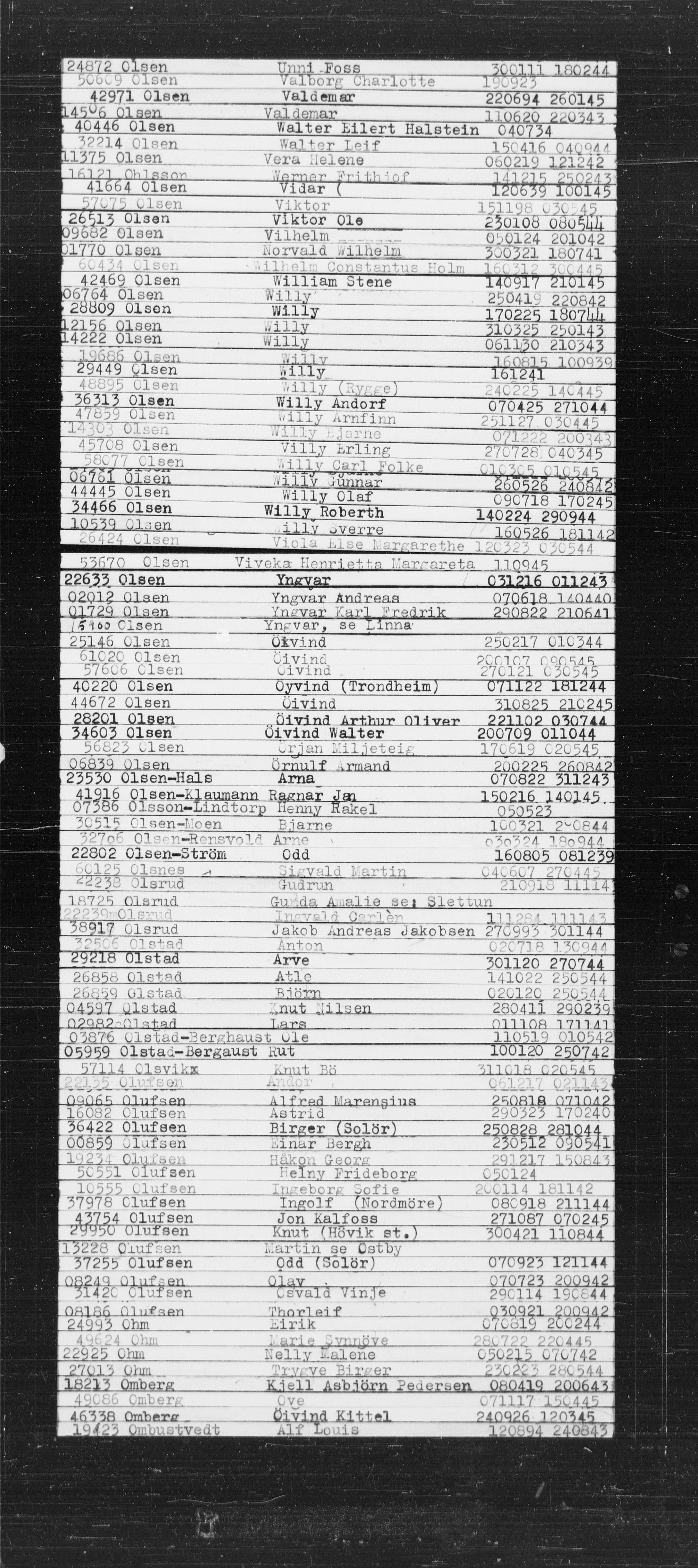Den Kgl. Norske Legasjons Flyktningskontor, RA/S-6753/V/Va/L0022: Kjesäterkartoteket.  Alfabetisk register, A-Å., 1940-1945, s. 674