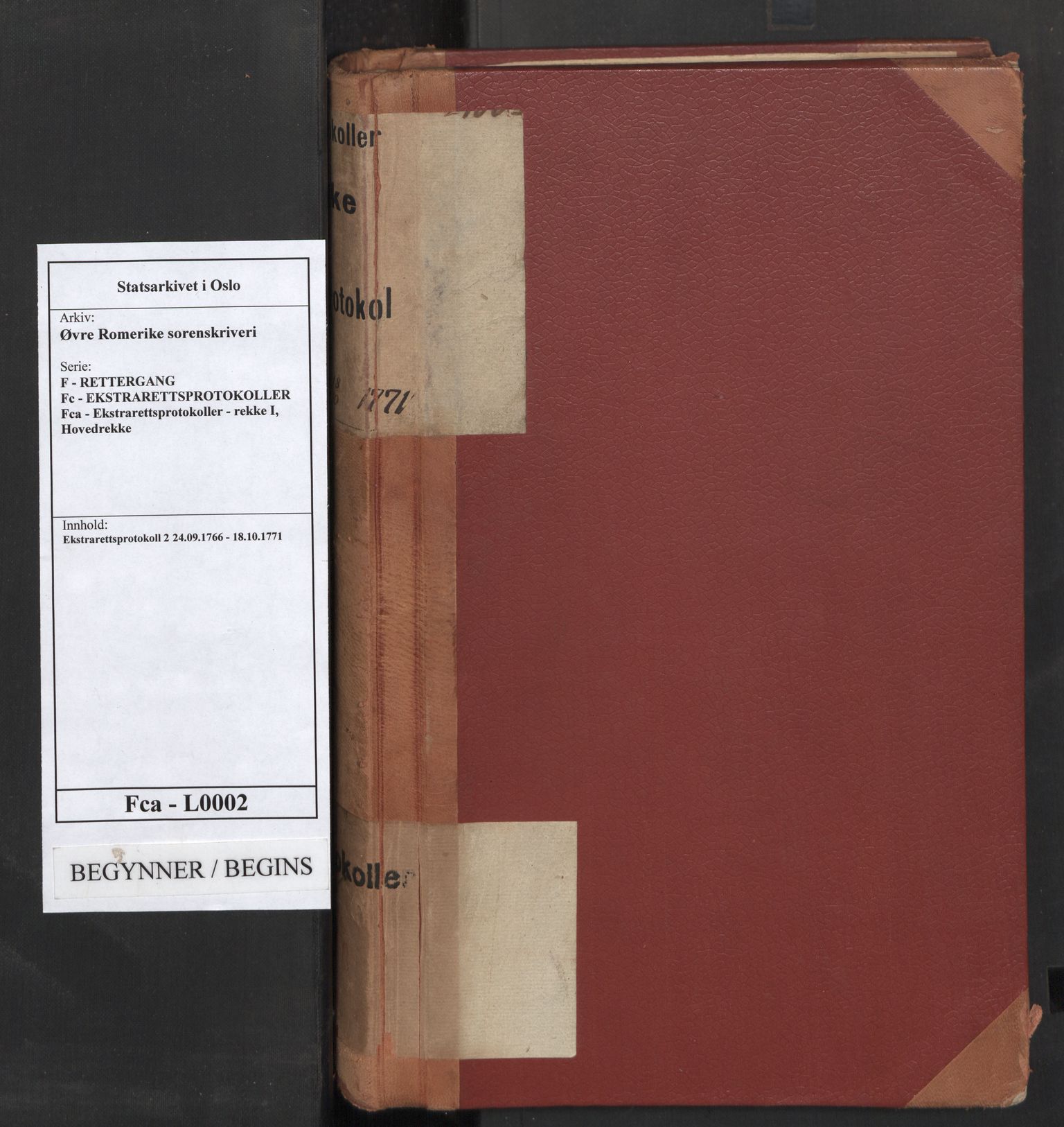 Øvre Romerike sorenskriveri, SAO/A-10649/F/Fc/Fca/L0002: Ekstrarettsprotokoll 2, 1766-1771