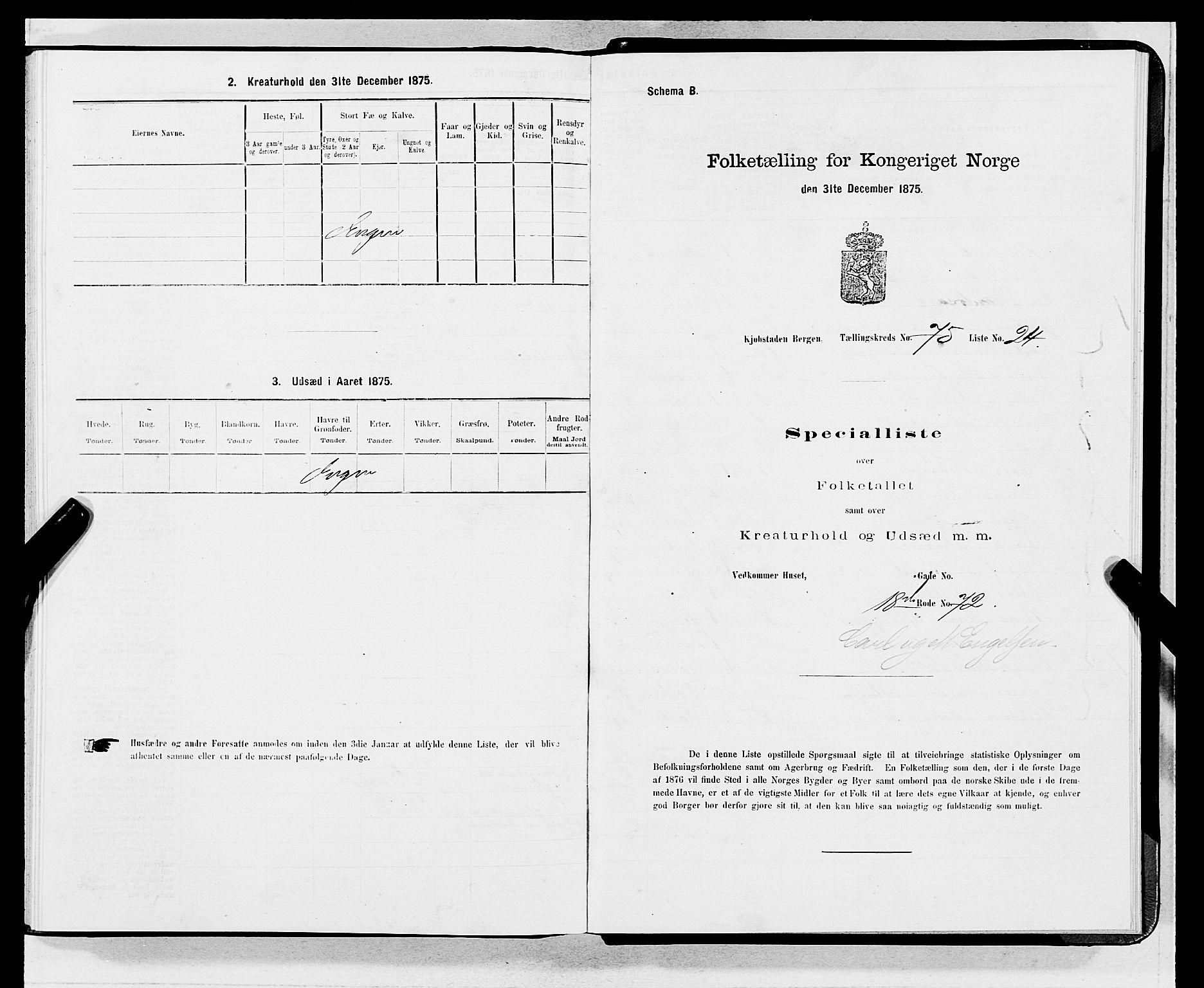 SAB, Folketelling 1875 for 1301 Bergen kjøpstad, 1875, s. 4060