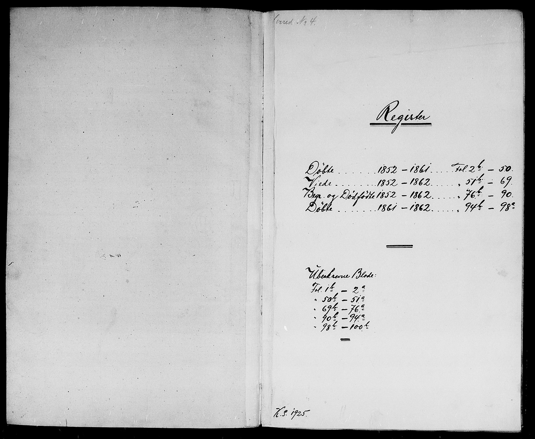 Herad sokneprestkontor, AV/SAK-1111-0018/F/Fb/Fba/L0002: Klokkerbok nr. B 2, 1852-1862