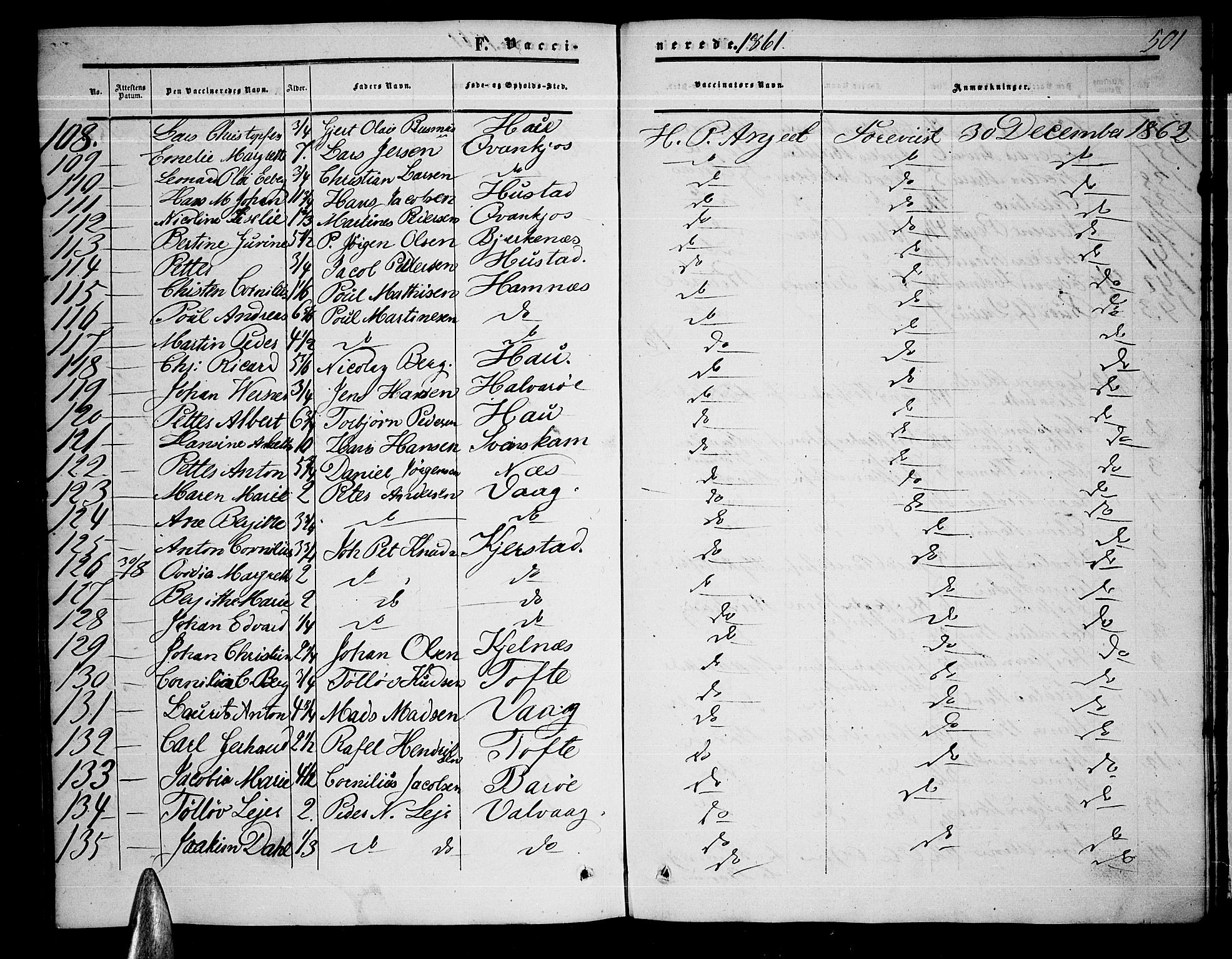 Ministerialprotokoller, klokkerbøker og fødselsregistre - Nordland, AV/SAT-A-1459/872/L1046: Klokkerbok nr. 872C02, 1852-1879, s. 501