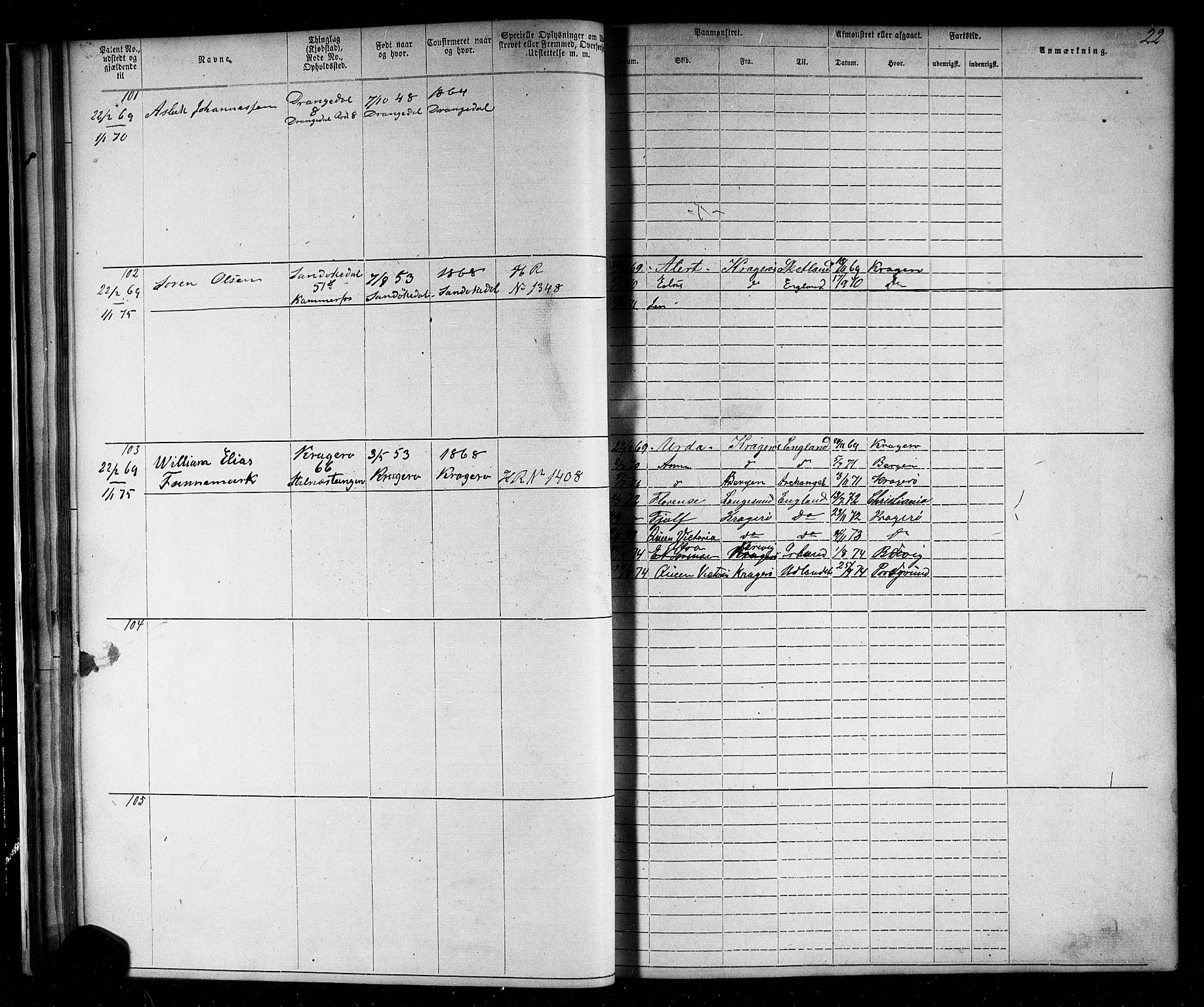Kragerø innrulleringskontor, AV/SAKO-A-830/F/Fb/L0002: Annotasjonsrulle, 1868-1892, s. 24