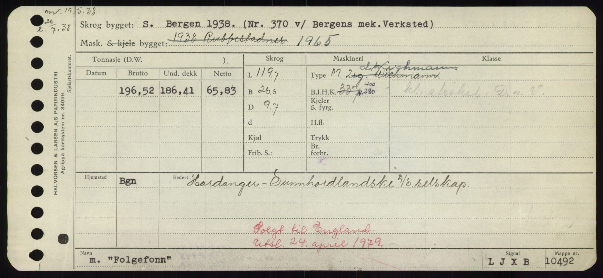 Sjøfartsdirektoratet med forløpere, Skipsmålingen, RA/S-1627/H/Hd/L0011: Fartøy, Fla-Får, s. 137