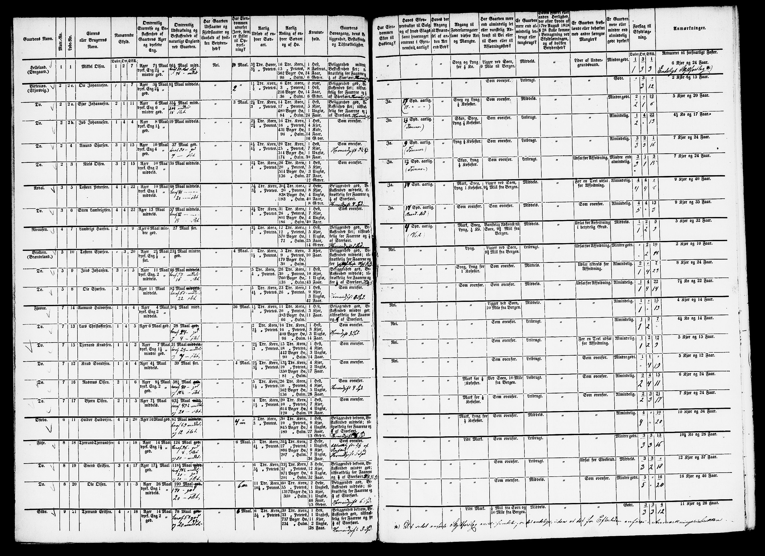 Matrikkelrevisjonen av 1863, AV/RA-S-1530/F/Fe/L0225: Etne, 1863