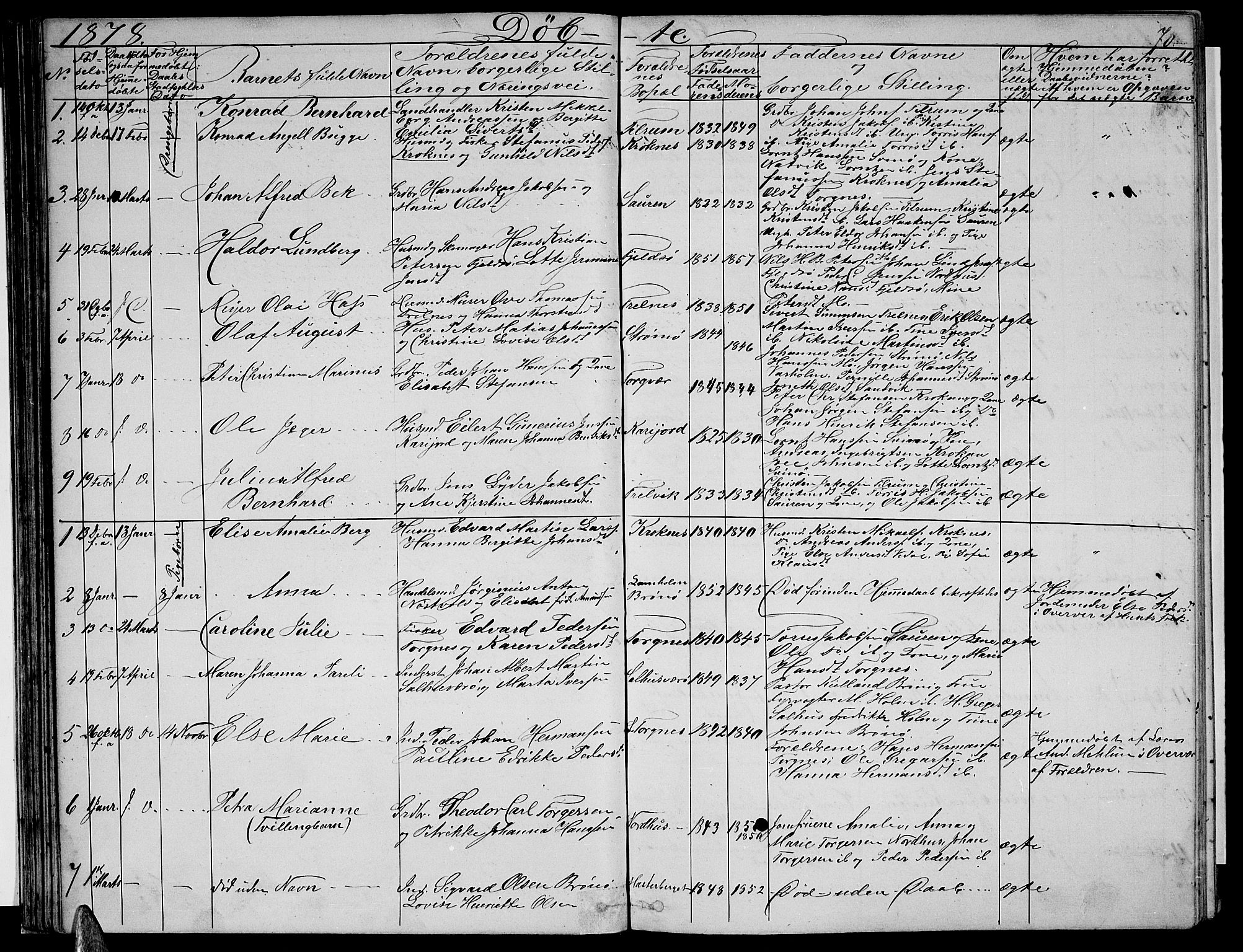 Ministerialprotokoller, klokkerbøker og fødselsregistre - Nordland, AV/SAT-A-1459/813/L0212: Klokkerbok nr. 813C04, 1864-1886, s. 70