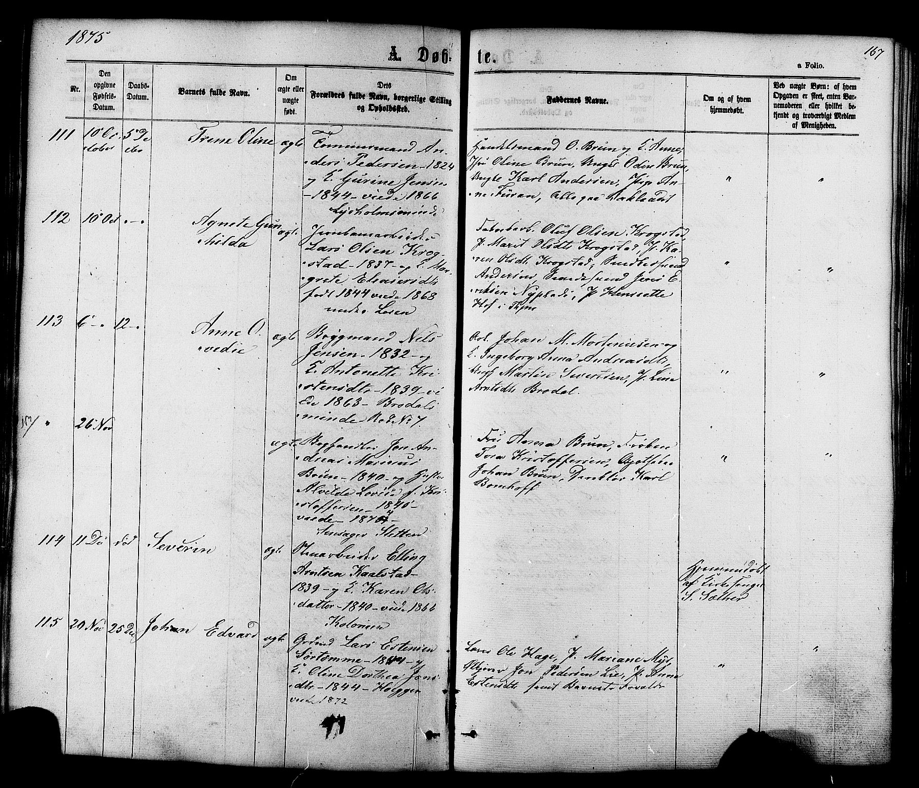 Ministerialprotokoller, klokkerbøker og fødselsregistre - Sør-Trøndelag, SAT/A-1456/606/L0293: Ministerialbok nr. 606A08, 1866-1877, s. 167