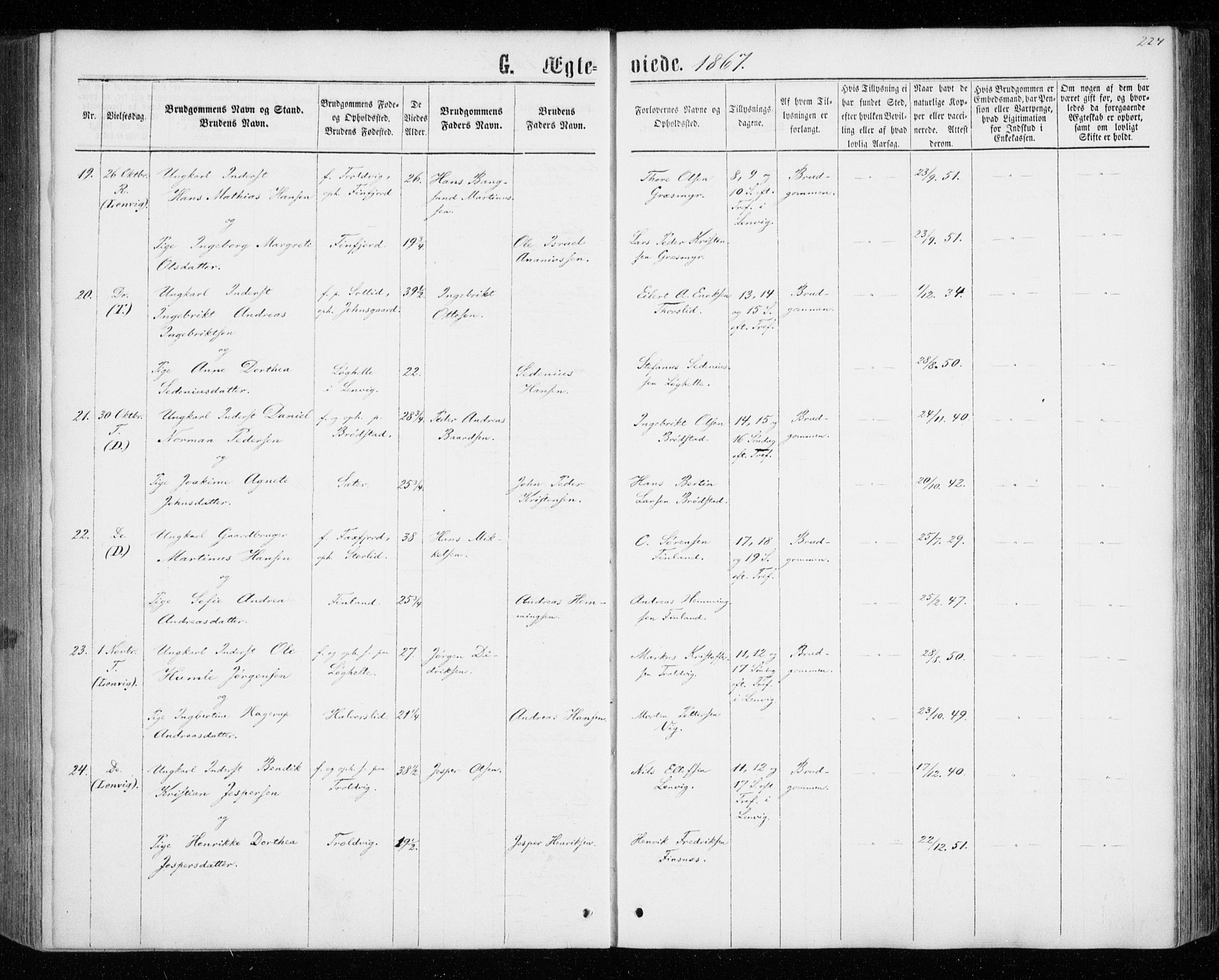 Tranøy sokneprestkontor, AV/SATØ-S-1313/I/Ia/Iaa/L0008kirke: Ministerialbok nr. 8, 1867-1877, s. 224