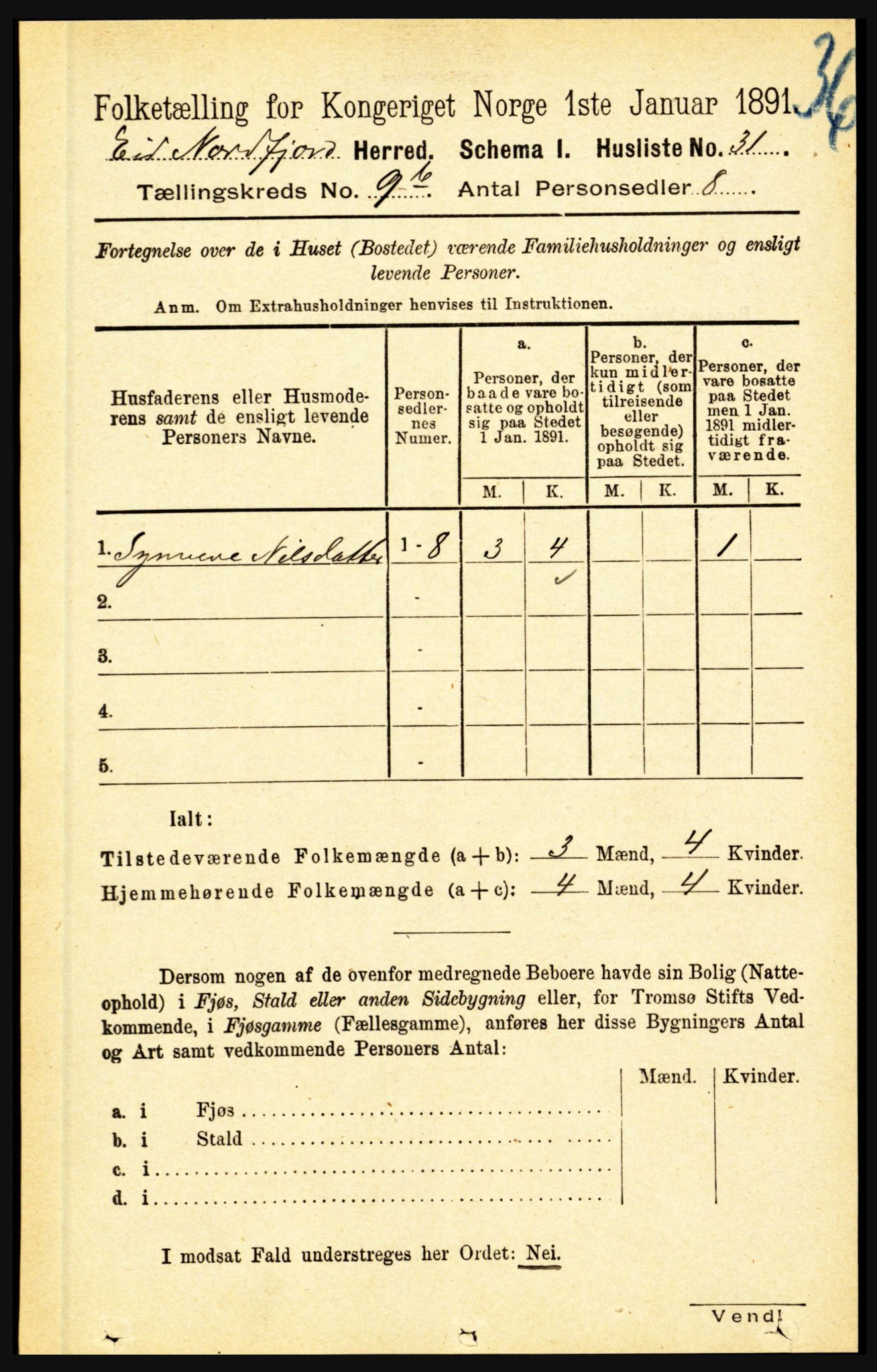 RA, Folketelling 1891 for 1443 Eid herred, 1891, s. 2473