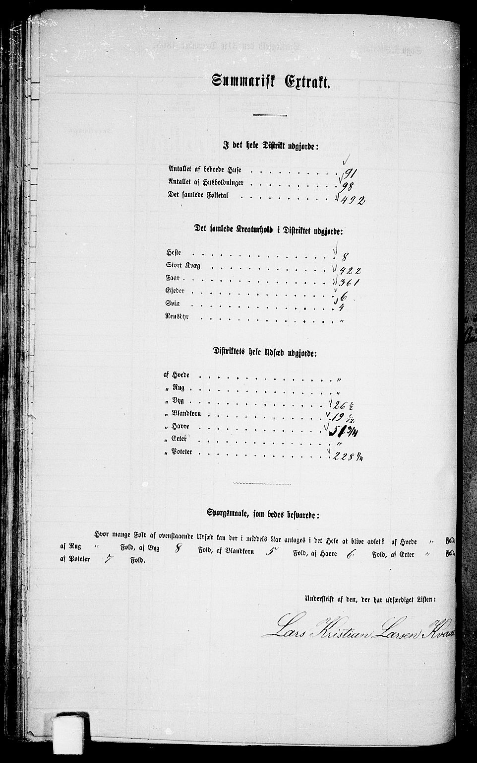 RA, Folketelling 1865 for 1032P Lyngdal prestegjeld, 1865, s. 65