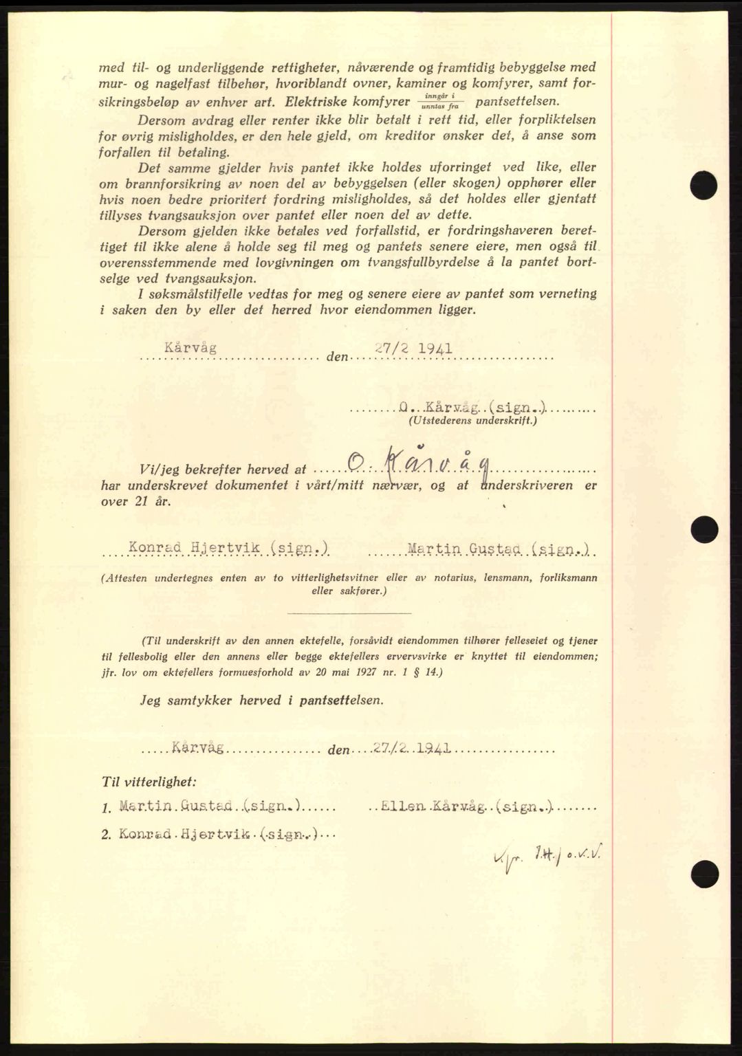 Nordmøre sorenskriveri, AV/SAT-A-4132/1/2/2Ca: Pantebok nr. B87, 1940-1941, Dagboknr: 442/1941