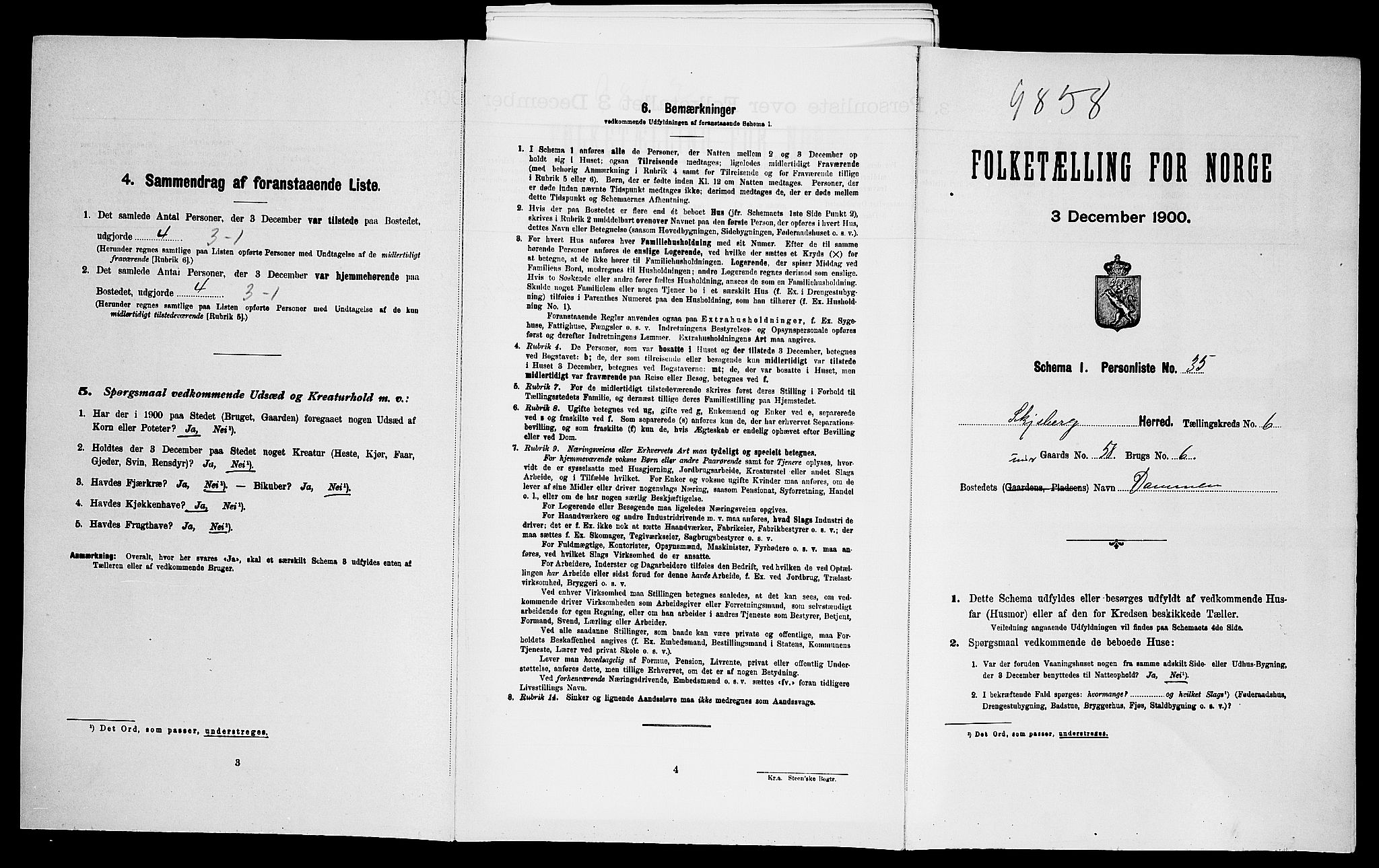 SAO, Folketelling 1900 for 0115 Skjeberg herred, 1900, s. 899