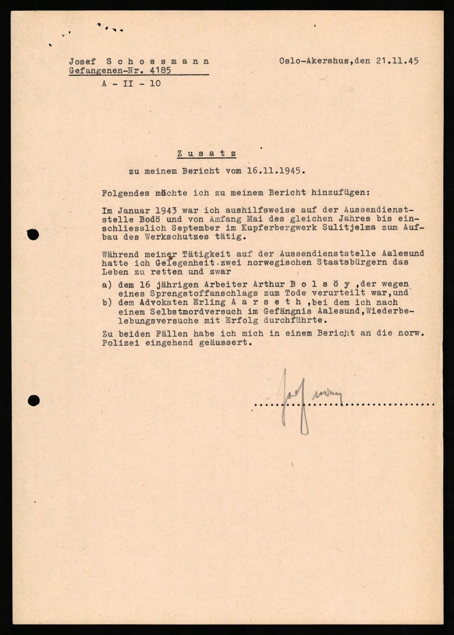 Forsvaret, Forsvarets overkommando II, AV/RA-RAFA-3915/D/Db/L0030: CI Questionaires. Tyske okkupasjonsstyrker i Norge. Tyskere., 1945-1946, s. 178