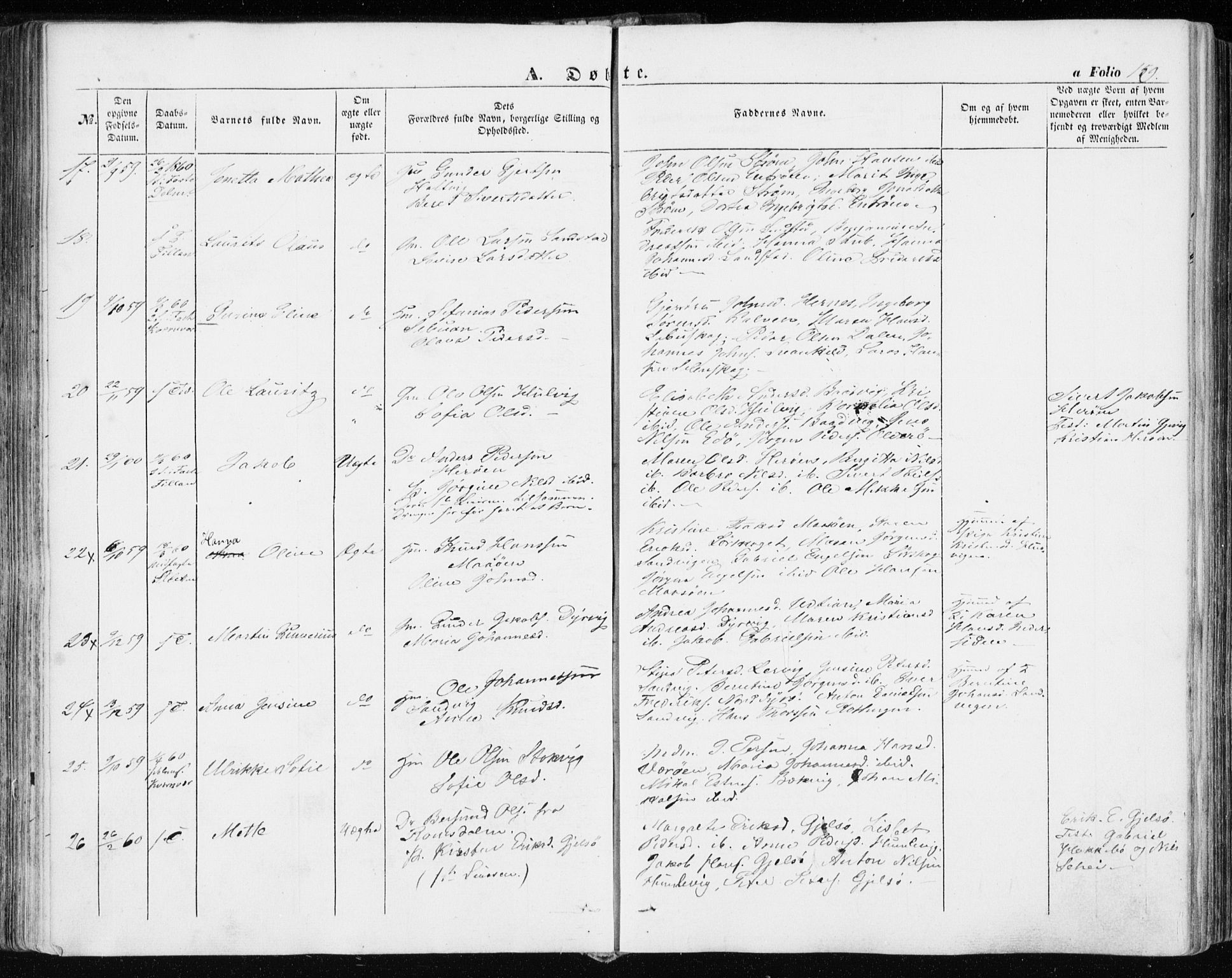 Ministerialprotokoller, klokkerbøker og fødselsregistre - Sør-Trøndelag, SAT/A-1456/634/L0530: Ministerialbok nr. 634A06, 1852-1860, s. 159