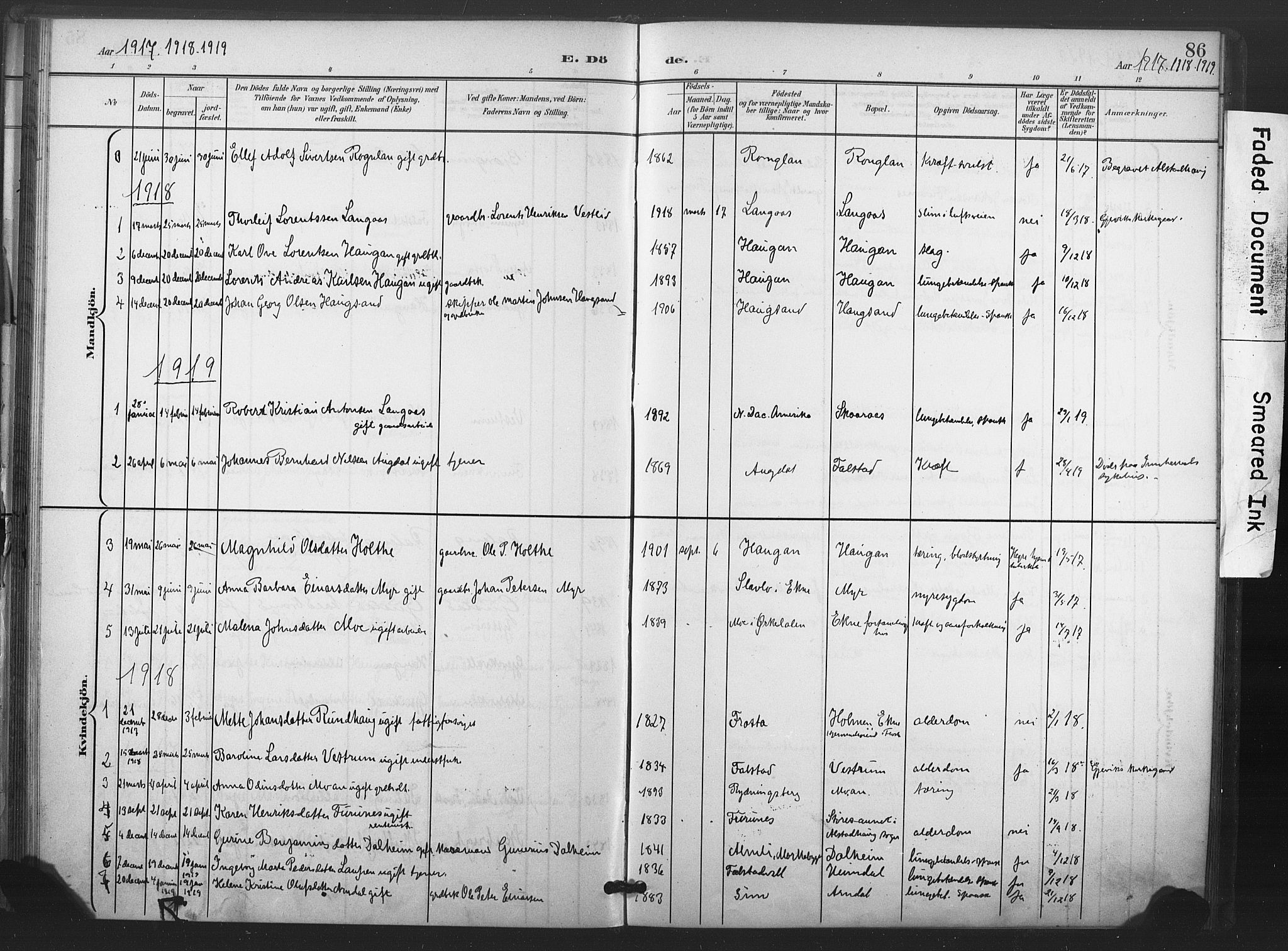 Ministerialprotokoller, klokkerbøker og fødselsregistre - Nord-Trøndelag, SAT/A-1458/719/L0179: Ministerialbok nr. 719A02, 1901-1923, s. 86