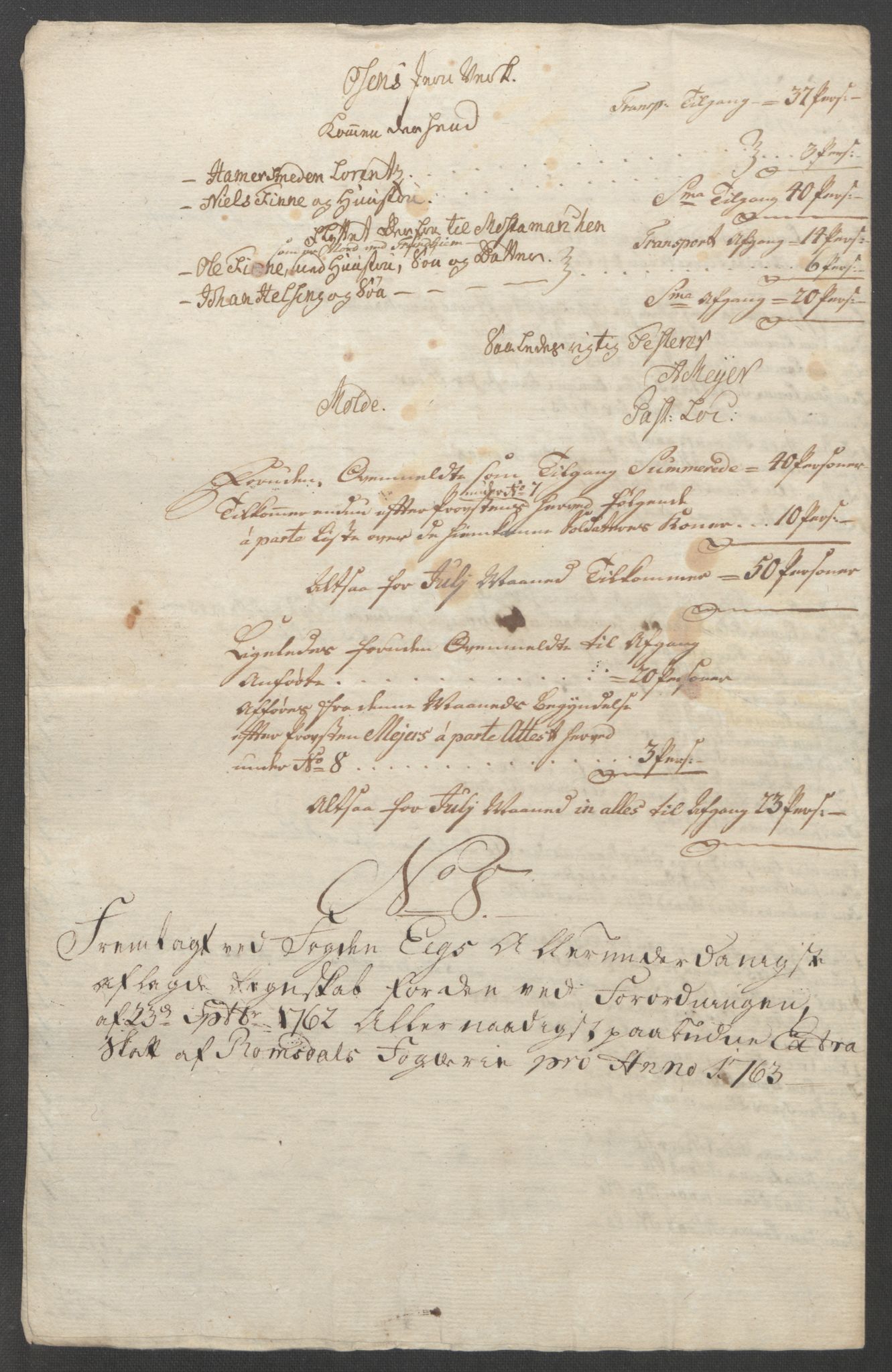 Rentekammeret inntil 1814, Reviderte regnskaper, Fogderegnskap, RA/EA-4092/R55/L3730: Ekstraskatten Romsdal, 1762-1763, s. 379