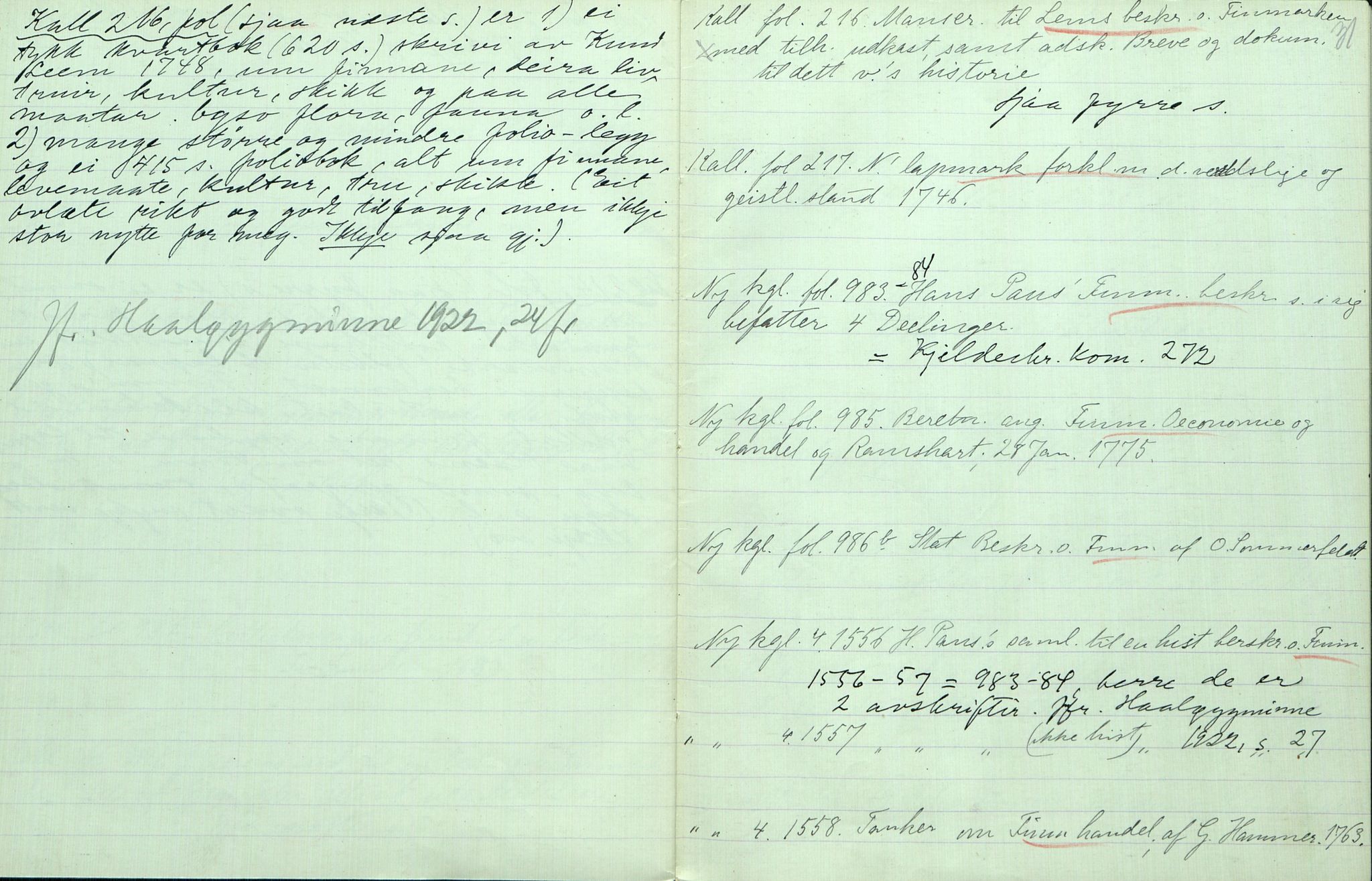 Rikard Berge, TEMU/TGM-A-1003/F/L0006/0037: 201-250 / 237 Handksrifter um Noreg i det store kgl.bibliotek, Kjøpenhamn, 1912, s. 30-31