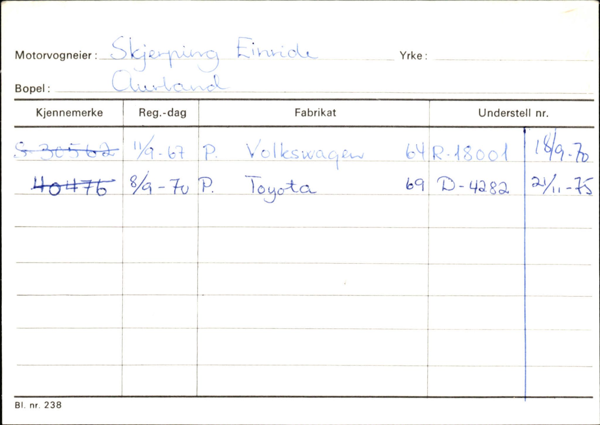 Statens vegvesen, Sogn og Fjordane vegkontor, AV/SAB-A-5301/4/F/L0125: Eigarregister Sogndal V-Å. Aurland A-Å. Fjaler A-N, 1945-1975, s. 1025