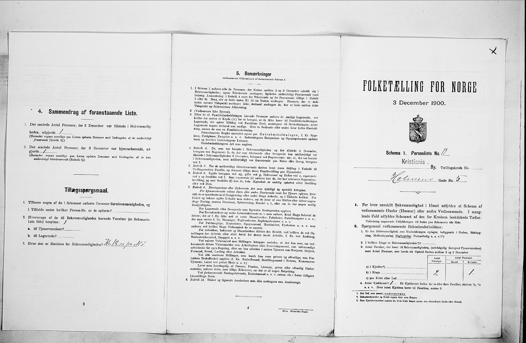 SAO, Folketelling 1900 for 0301 Kristiania kjøpstad, 1900, s. 38426