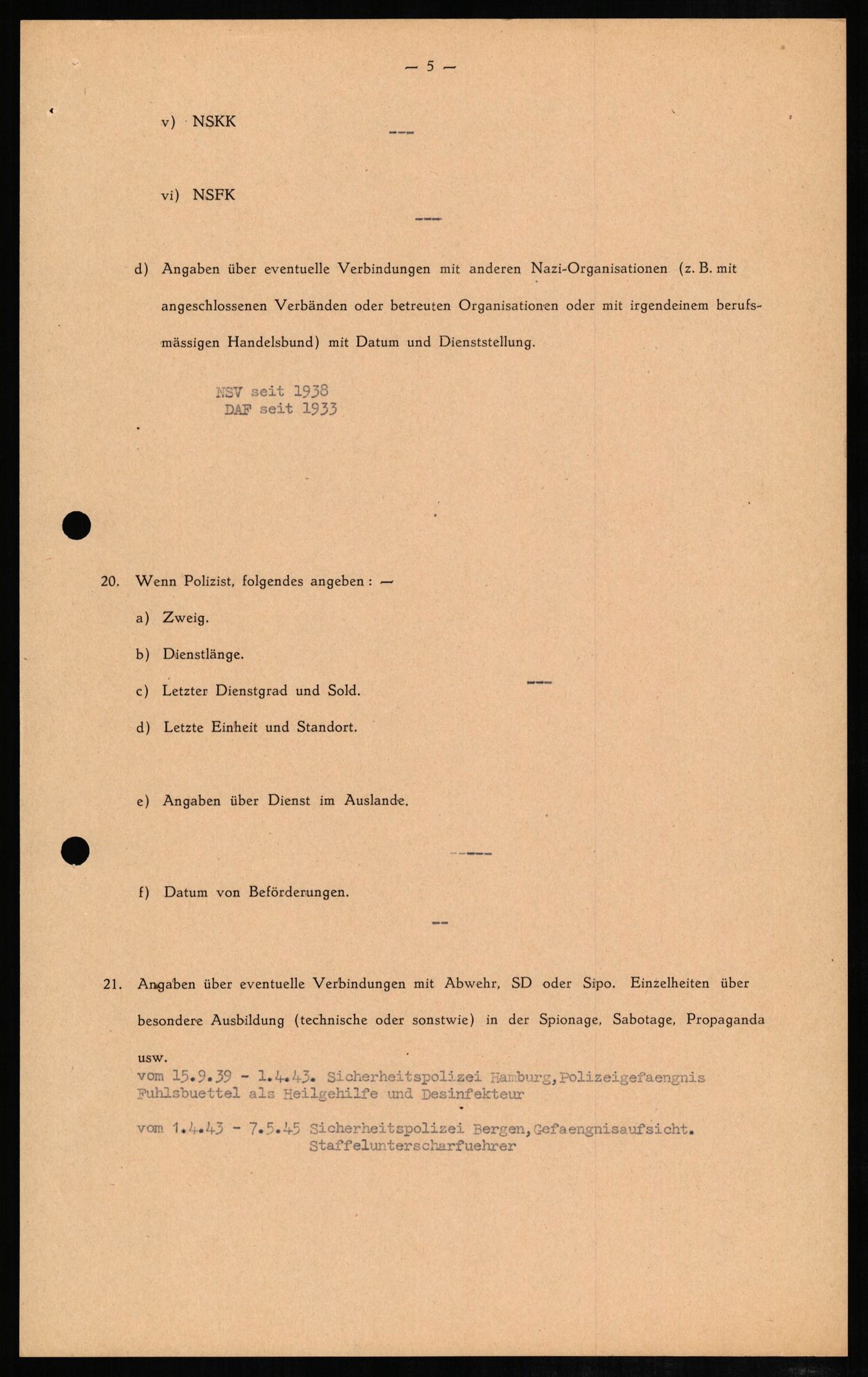 Forsvaret, Forsvarets overkommando II, AV/RA-RAFA-3915/D/Db/L0008: CI Questionaires. Tyske okkupasjonsstyrker i Norge. Tyskere., 1945-1946, s. 417