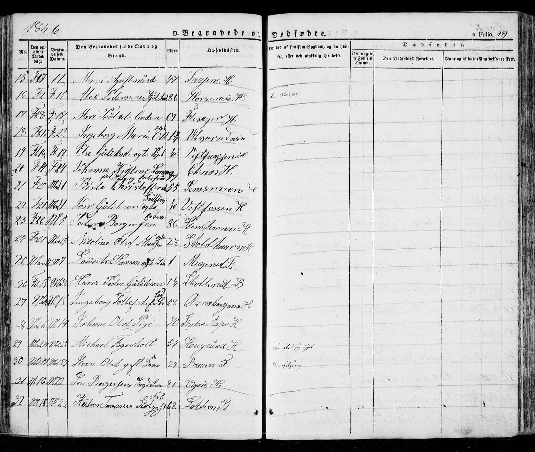 Eiker kirkebøker, AV/SAKO-A-4/G/Ga/L0002: Klokkerbok nr. I 2, 1832-1856, s. 449