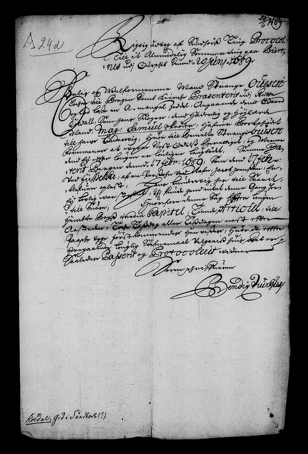 Stattholderembetet 1572-1771, AV/RA-EA-2870/Af/L0003: Avskrifter av vedlegg til originale supplikker, nummerert i samsvar med supplikkbøkene, 1689-1691, s. 9