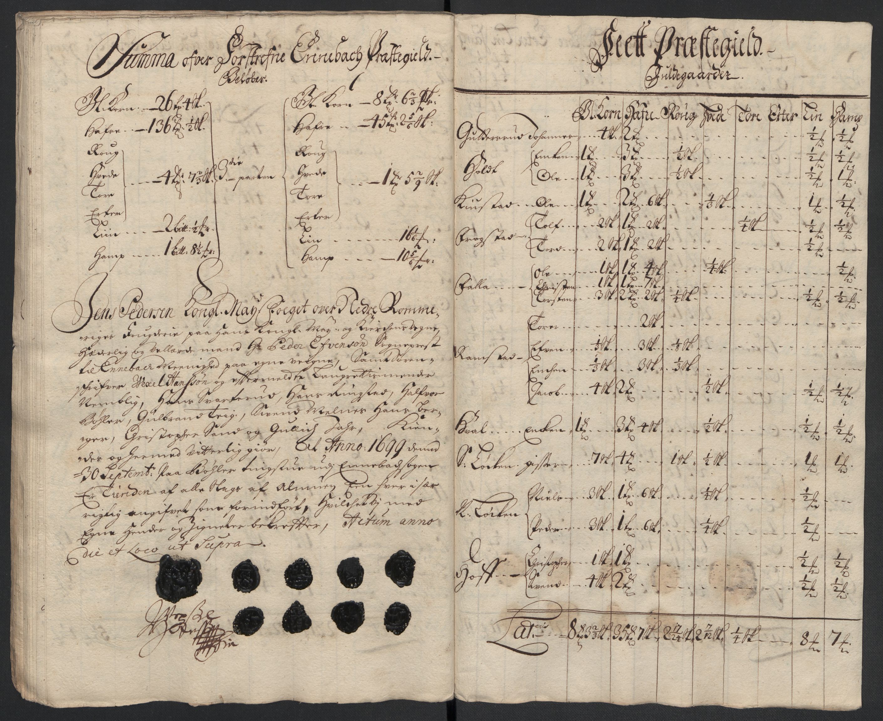 Rentekammeret inntil 1814, Reviderte regnskaper, Fogderegnskap, AV/RA-EA-4092/R11/L0582: Fogderegnskap Nedre Romerike, 1699, s. 50