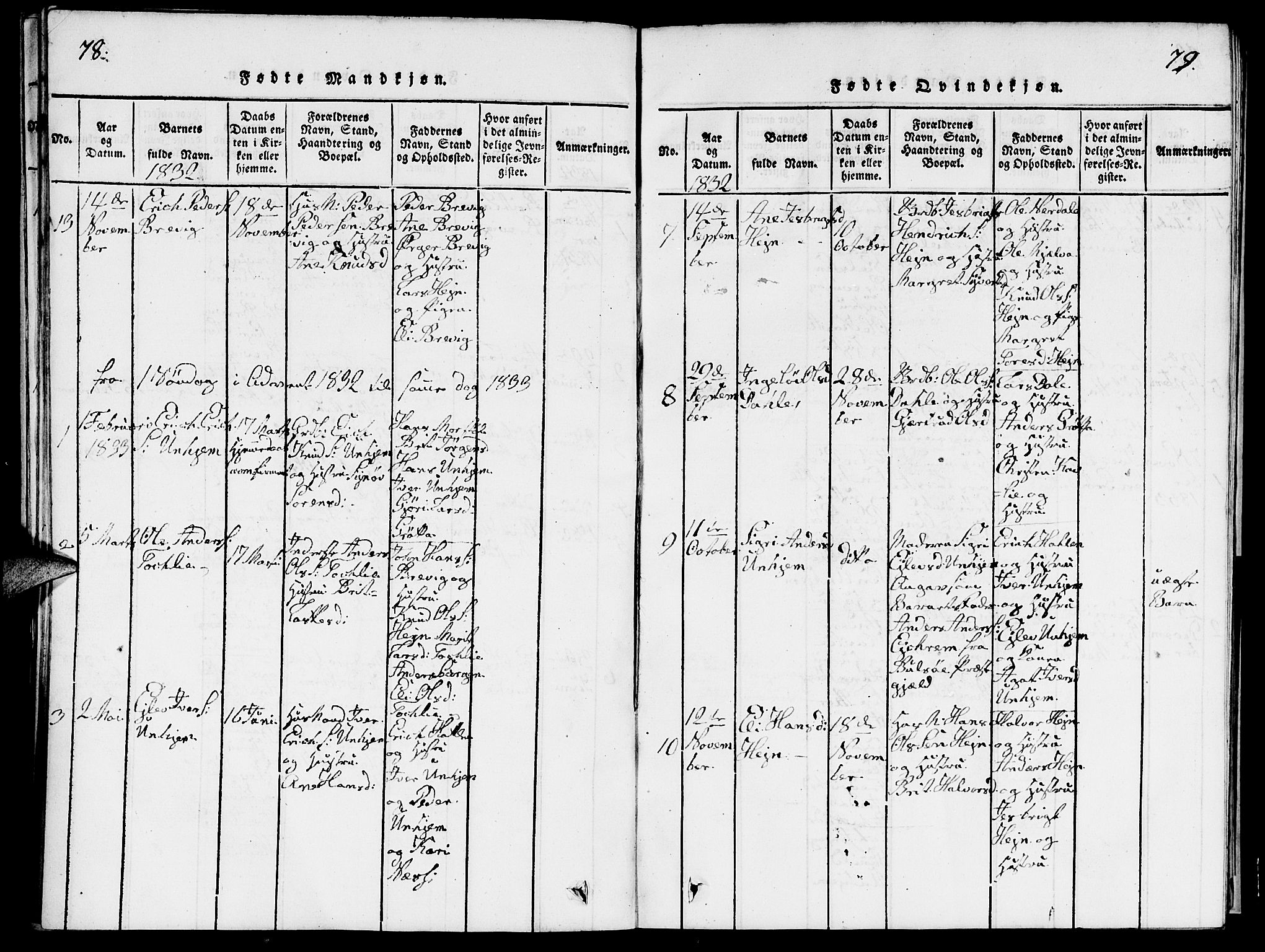 Ministerialprotokoller, klokkerbøker og fødselsregistre - Møre og Romsdal, SAT/A-1454/545/L0587: Klokkerbok nr. 545C01, 1818-1836, s. 78-79