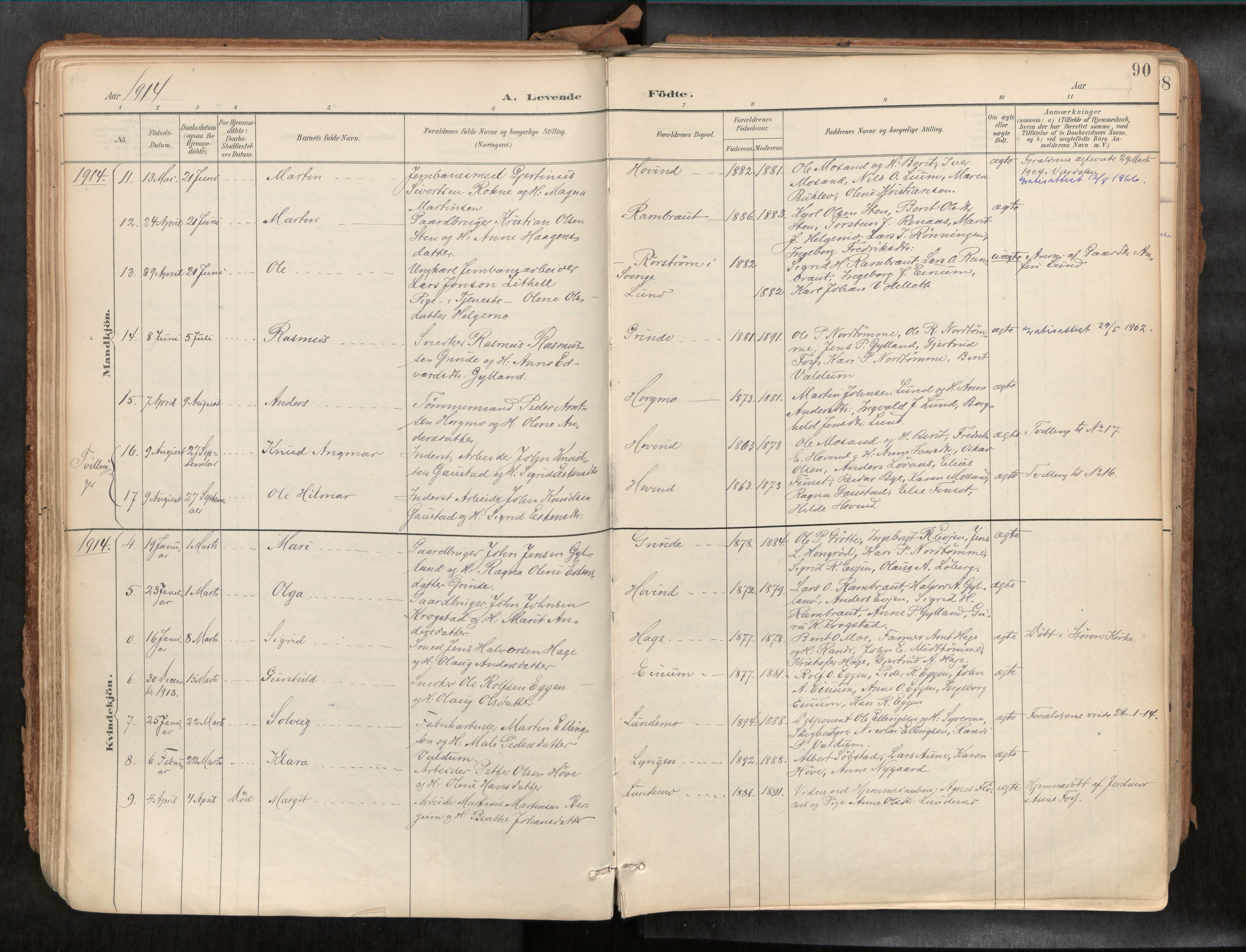 Ministerialprotokoller, klokkerbøker og fødselsregistre - Sør-Trøndelag, SAT/A-1456/692/L1105b: Ministerialbok nr. 692A06, 1891-1934, s. 90