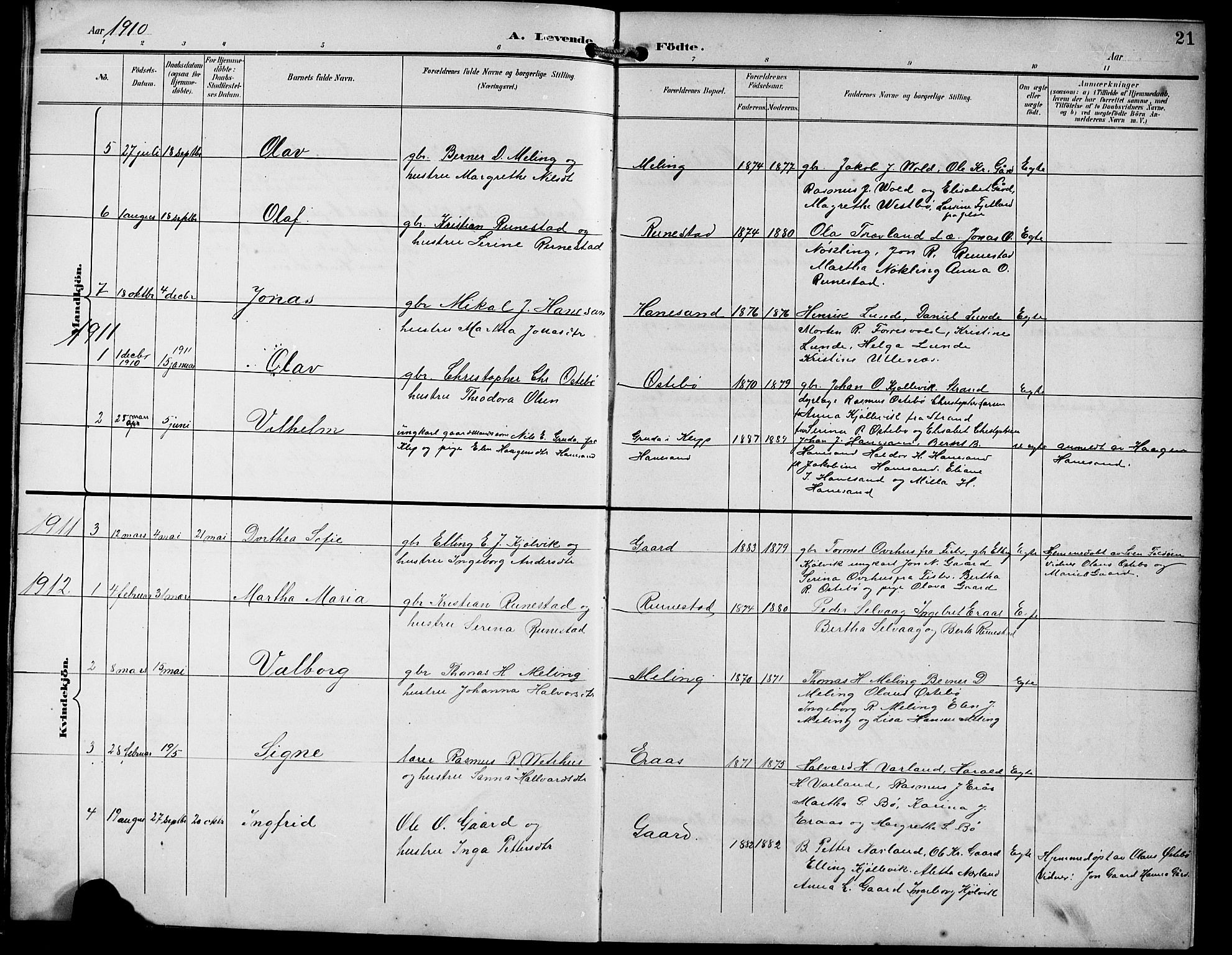 Finnøy sokneprestkontor, AV/SAST-A-101825/H/Ha/Hab/L0005: Klokkerbok nr. B 5, 1891-1916, s. 21