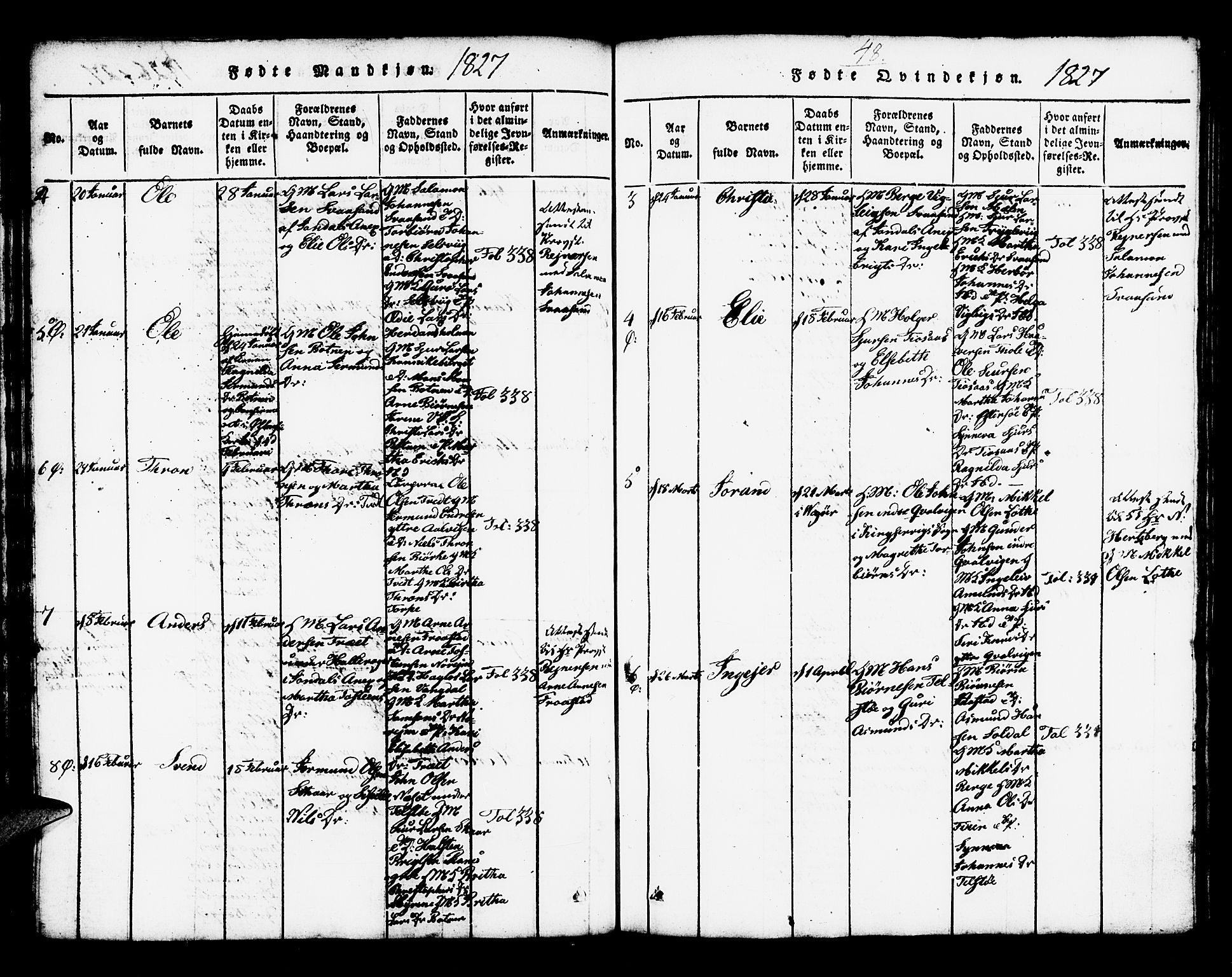 Kvam sokneprestembete, AV/SAB-A-76201/H/Haa: Ministerialbok nr. A 6, 1818-1832, s. 48