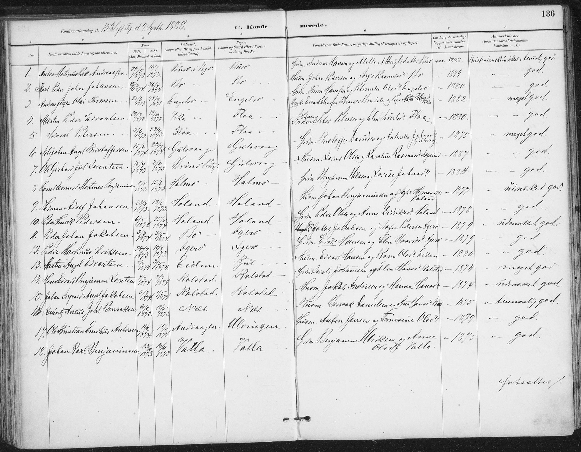 Ministerialprotokoller, klokkerbøker og fødselsregistre - Nordland, AV/SAT-A-1459/816/L0244: Ministerialbok nr. 816A10, 1886-1903, s. 136