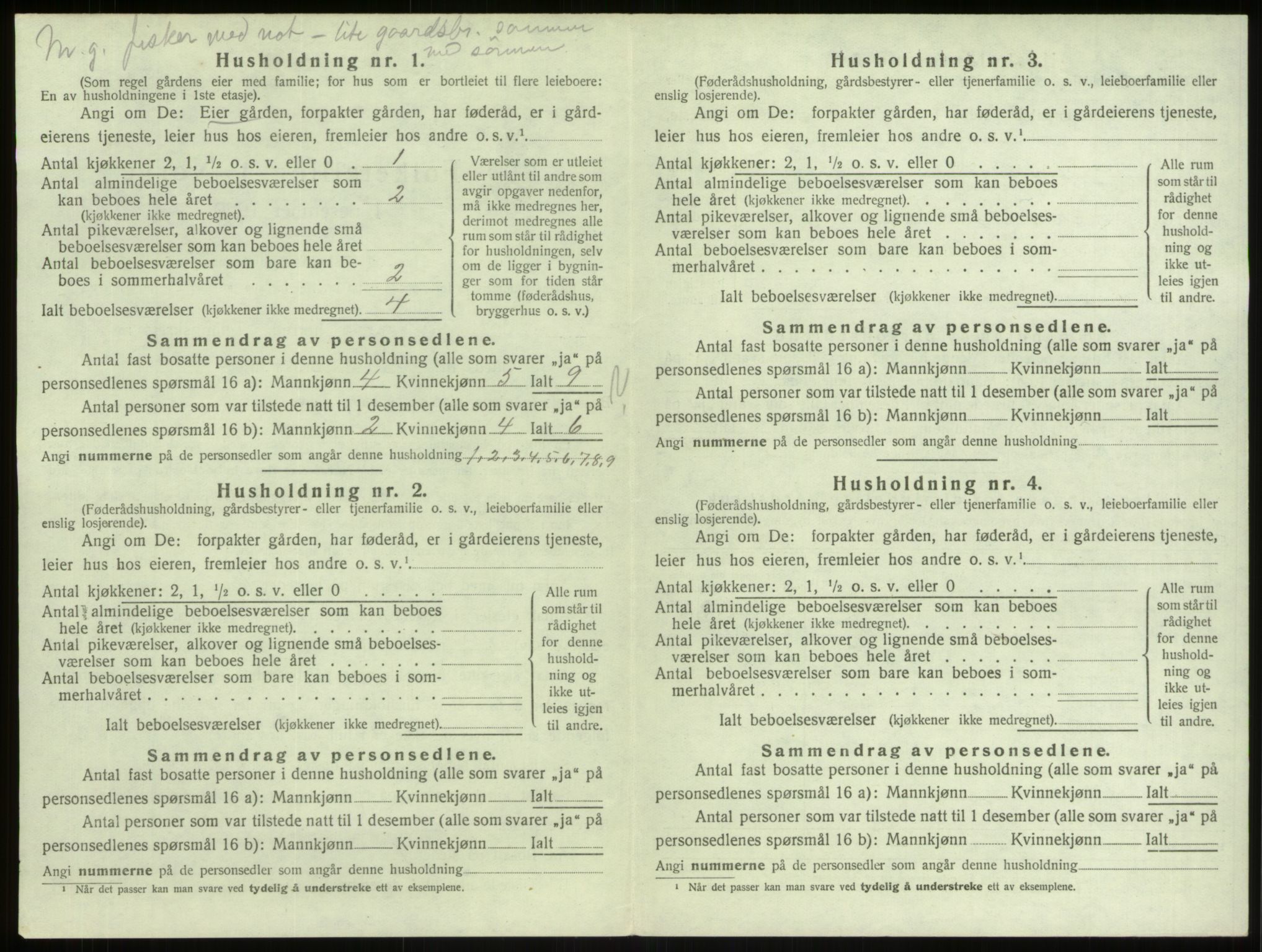 SAB, Folketelling 1920 for 1261 Manger herred, 1920, s. 1010