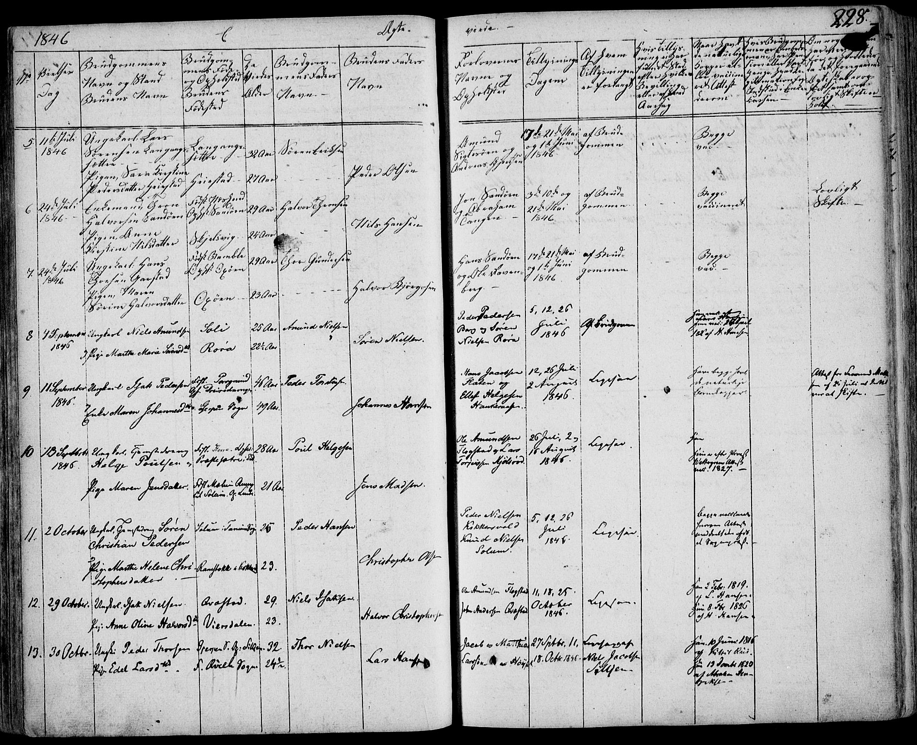 Eidanger kirkebøker, AV/SAKO-A-261/F/Fa/L0008: Ministerialbok nr. 8, 1831-1858, s. 228