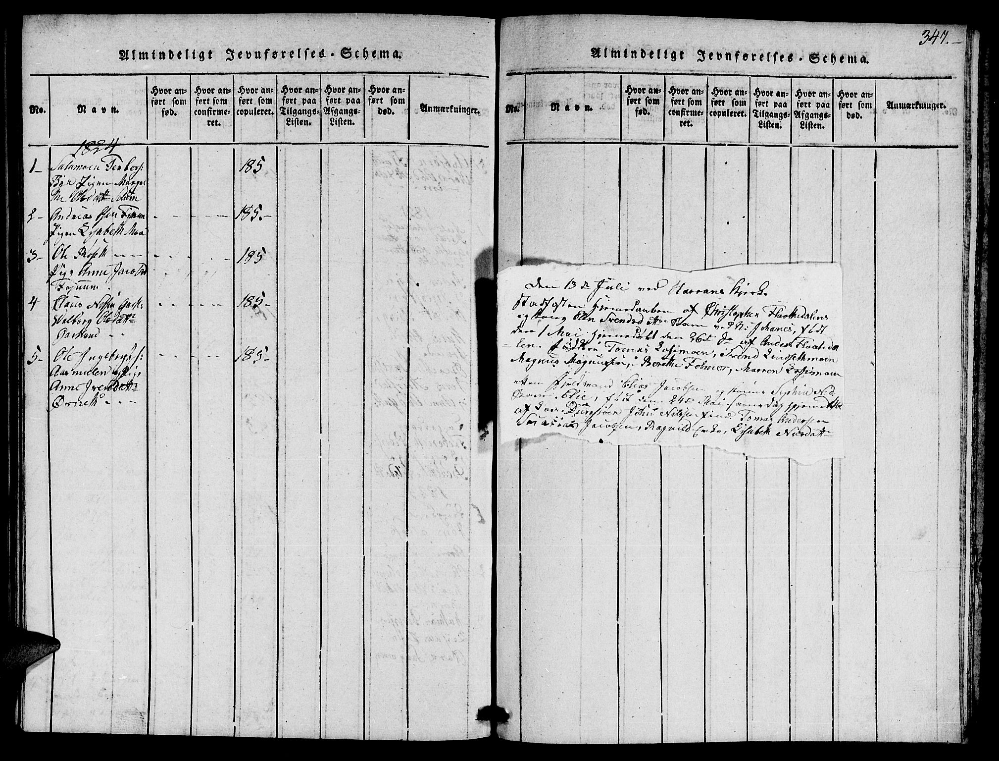 Ministerialprotokoller, klokkerbøker og fødselsregistre - Nord-Trøndelag, AV/SAT-A-1458/759/L0527: Klokkerbok nr. 759C01 /1, 1816-1825, s. 347
