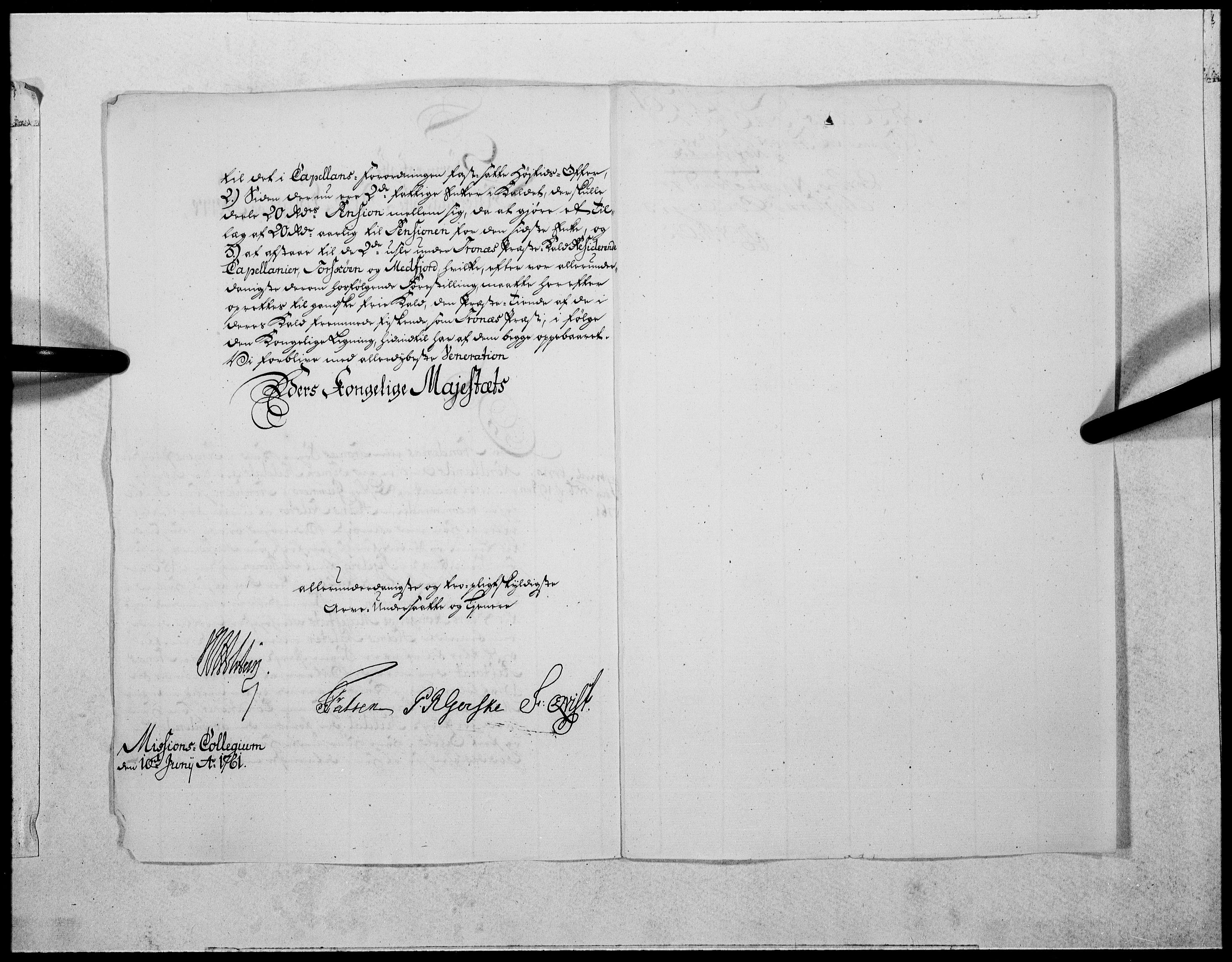 Danske Kanselli 1572-1799, AV/RA-EA-3023/F/Fc/Fcc/Fcca/L0182: Norske innlegg 1572-1799, 1761, s. 4