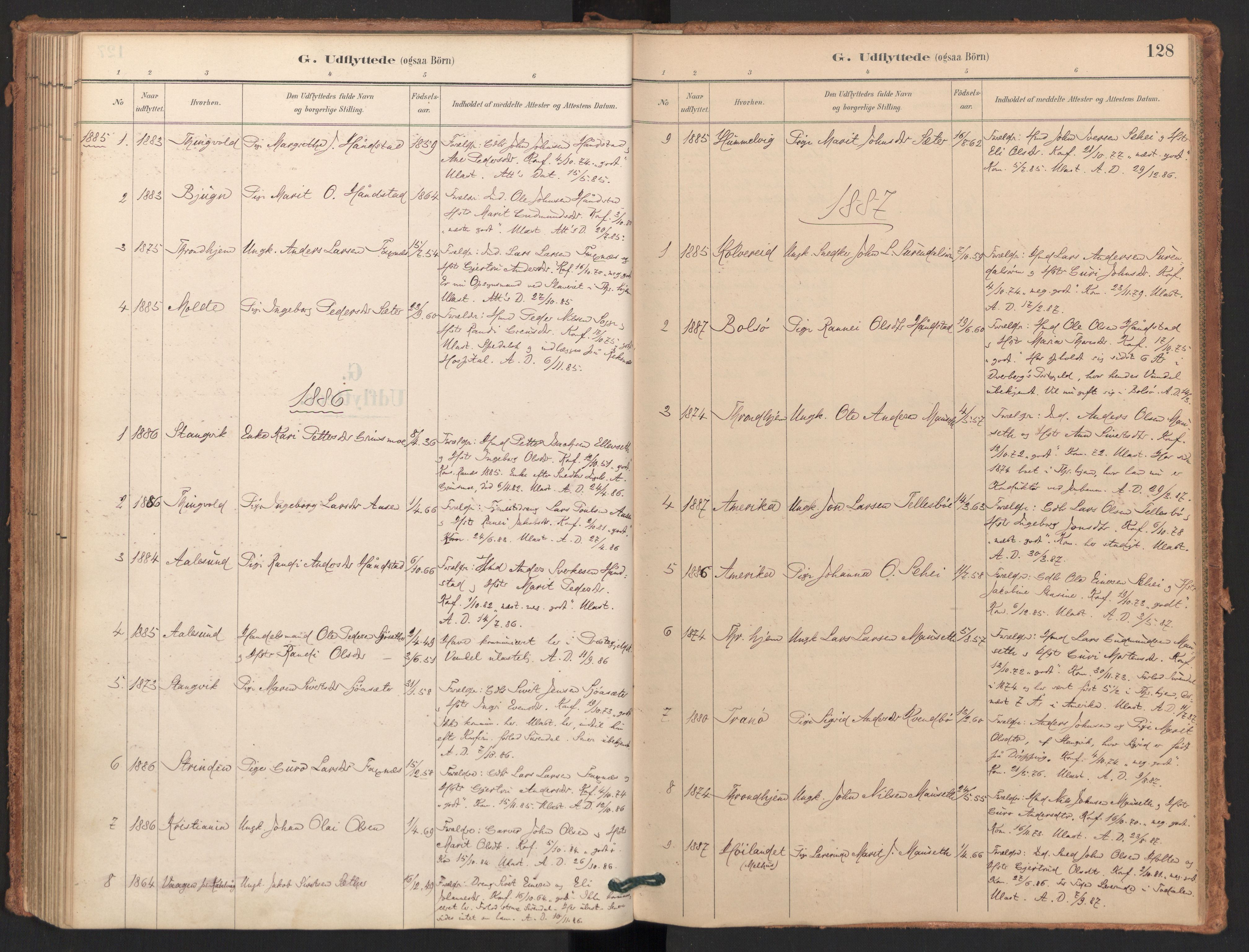 Ministerialprotokoller, klokkerbøker og fødselsregistre - Møre og Romsdal, SAT/A-1454/596/L1056: Ministerialbok nr. 596A01, 1885-1900, s. 128