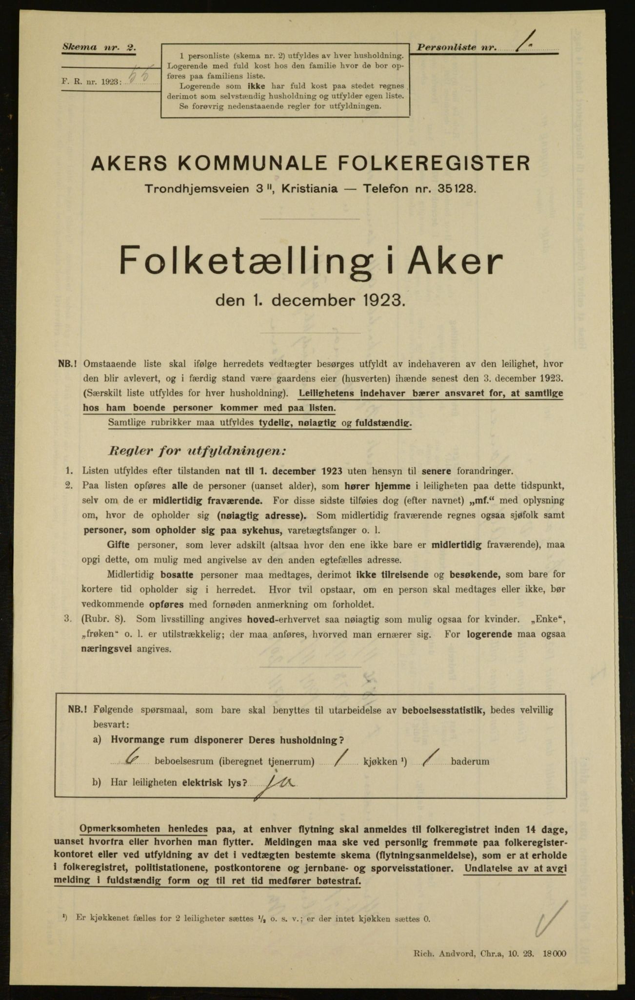 , Kommunal folketelling 1.12.1923 for Aker, 1923, s. 7776