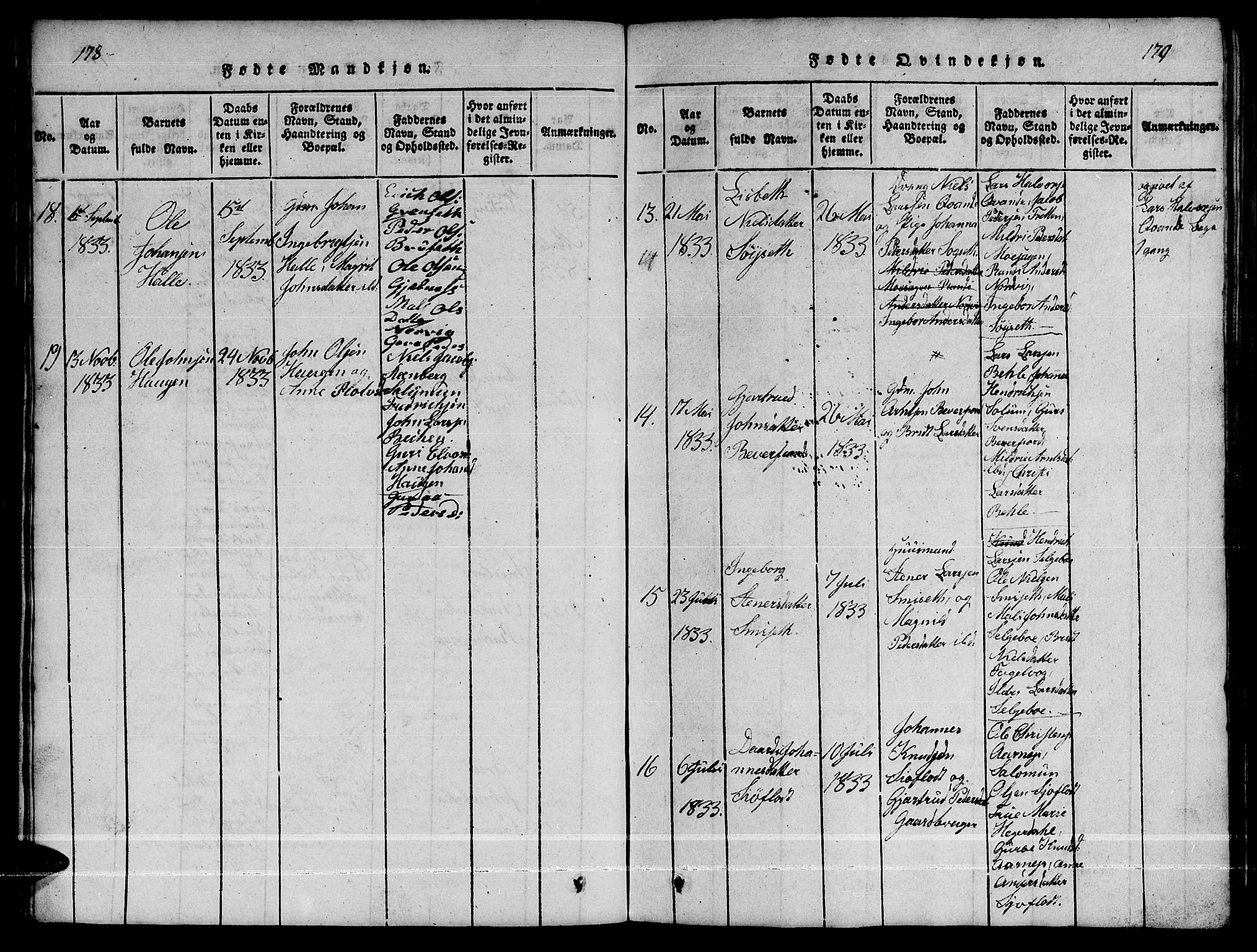 Ministerialprotokoller, klokkerbøker og fødselsregistre - Møre og Romsdal, AV/SAT-A-1454/592/L1031: Klokkerbok nr. 592C01, 1820-1833, s. 178-179