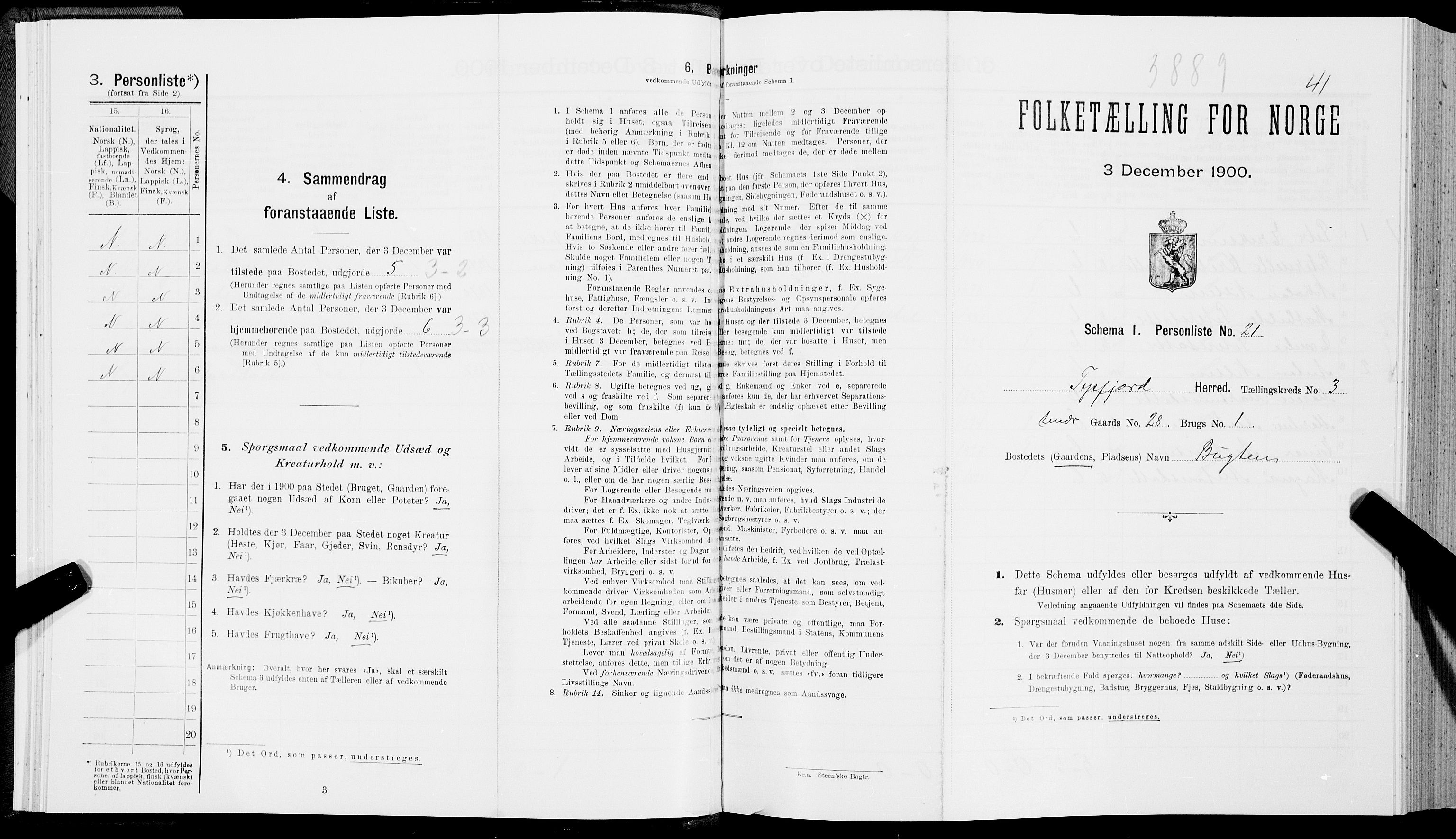 SAT, Folketelling 1900 for 1850 Tysfjord herred, 1900, s. 337
