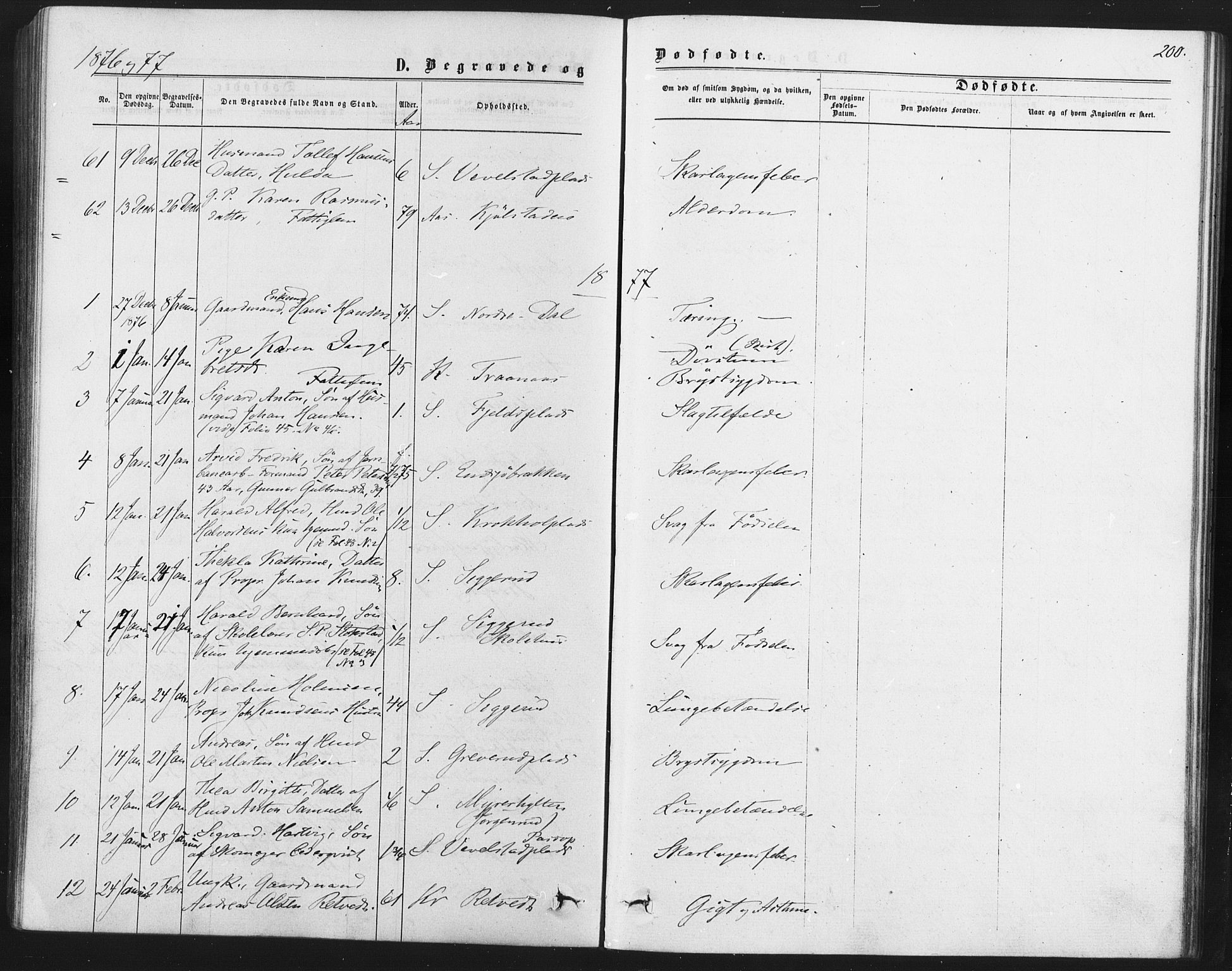 Kråkstad prestekontor Kirkebøker, AV/SAO-A-10125a/F/Fa/L0008: Ministerialbok nr. I 8, 1870-1879, s. 200